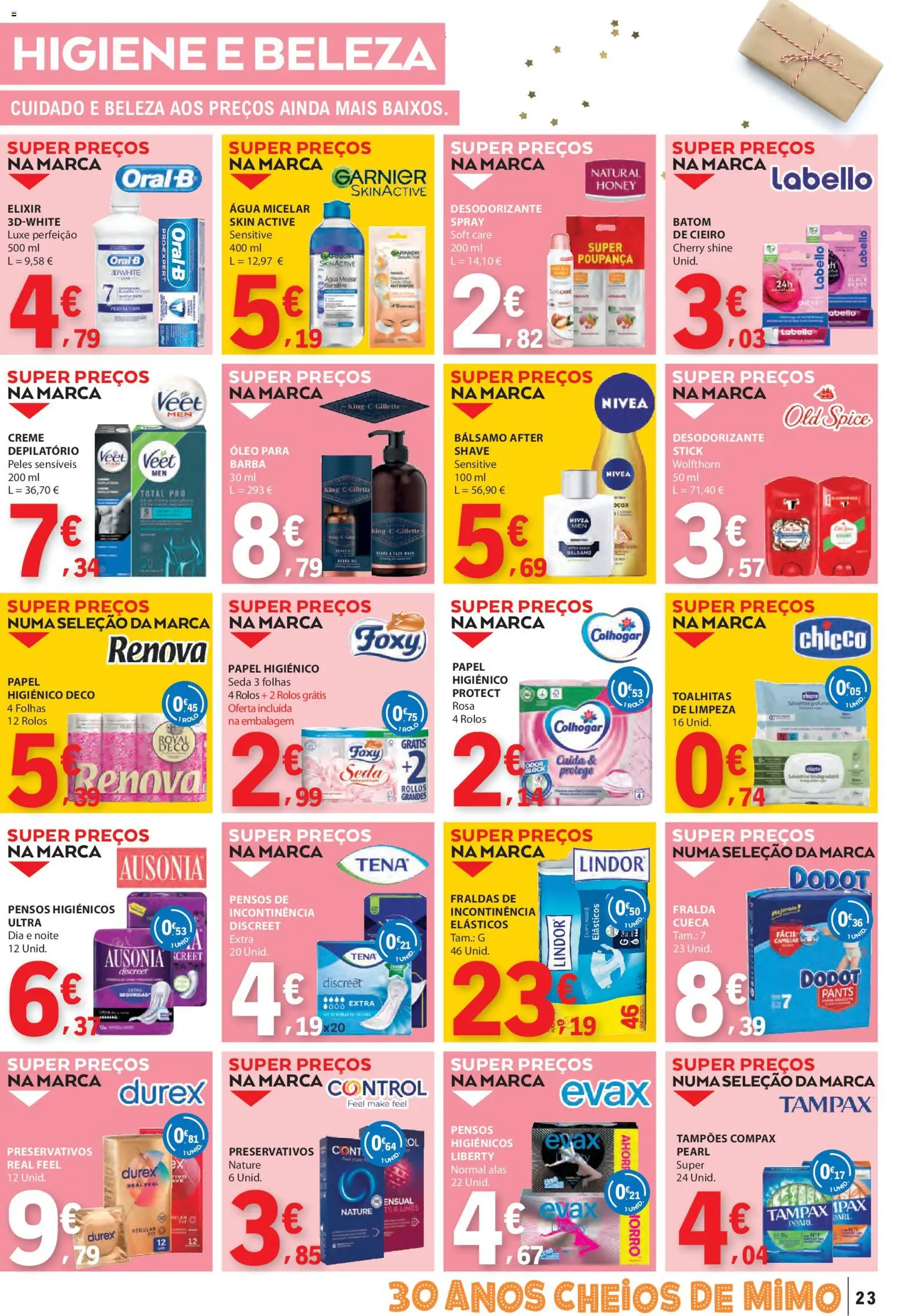 E.Leclerc folheto │ válido de 06.11.2025 | Página: 23 | Produtos: Papel higiénico, Preservativos, Batom, Água micelar