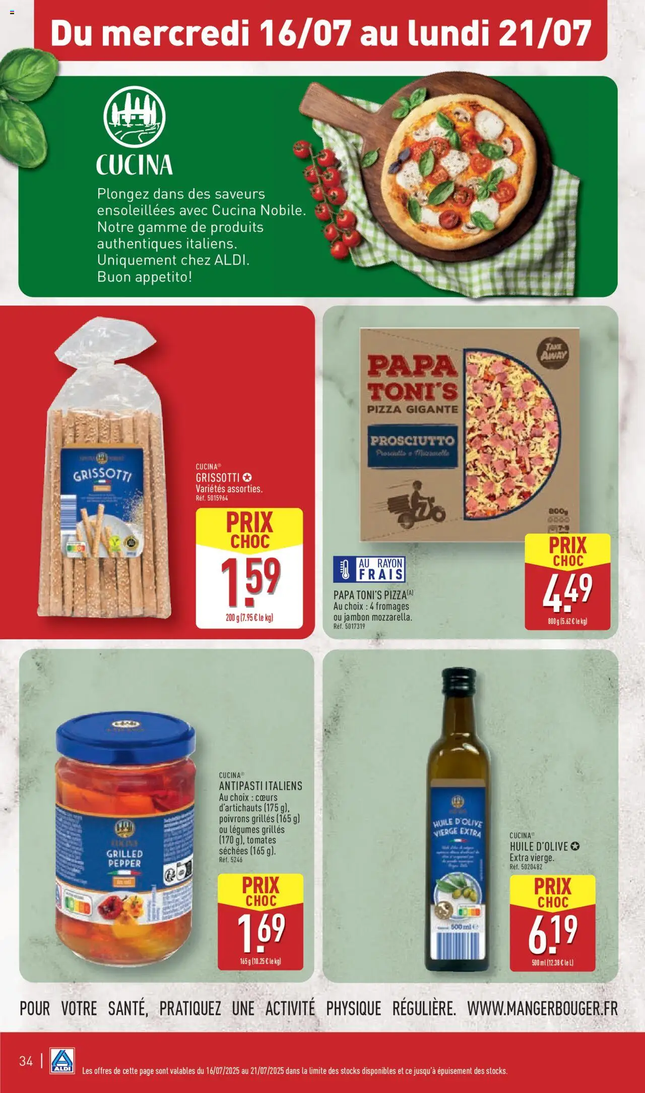  | Page: 35 | Produits: Huile, Jambon, Pizza, Tomates