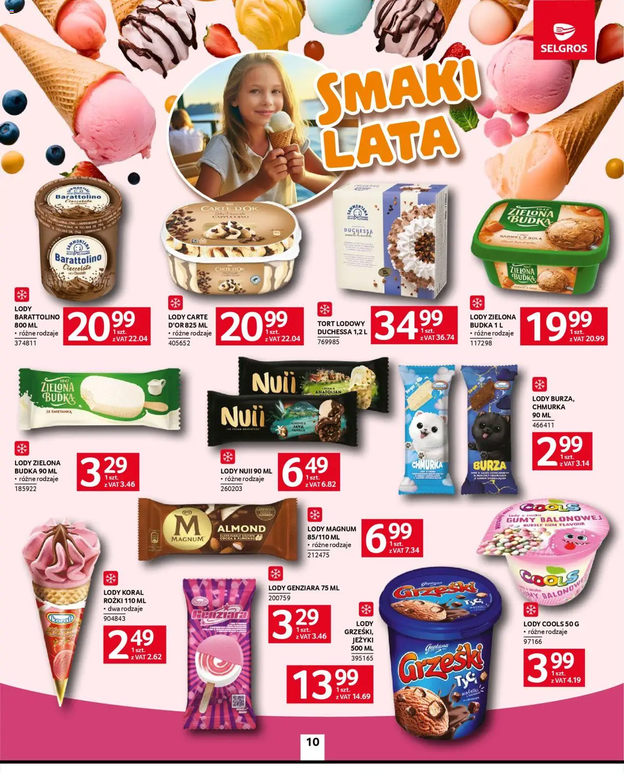 Selgros cash&carry Gazetka od 14.08.2025 | Strona: 10 | Produkty: Gumy, Cappuccino, Tort, Lody Magnum