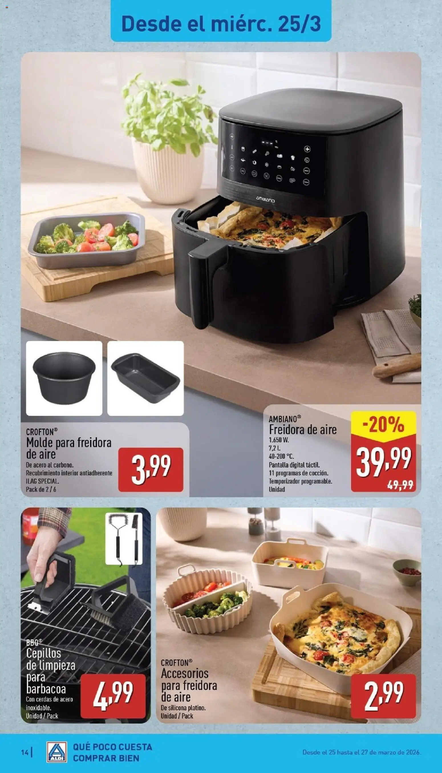 Aldi folleto Península │ válido desde el 23.03.2026 | Página: 14 | Productos: Barbacoa, Freidora