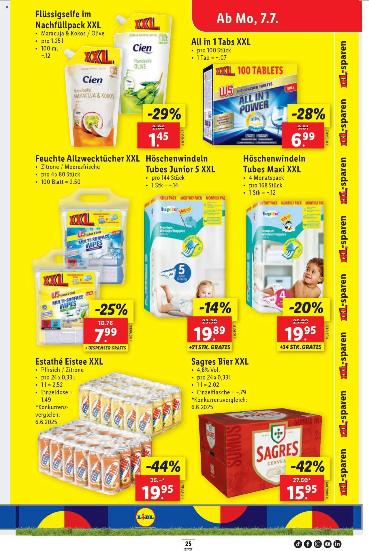 Lidl Aktionen ab 03.07.2025 | Seite: 25 | Produkte: Bier, Pfirsich, Zitrone