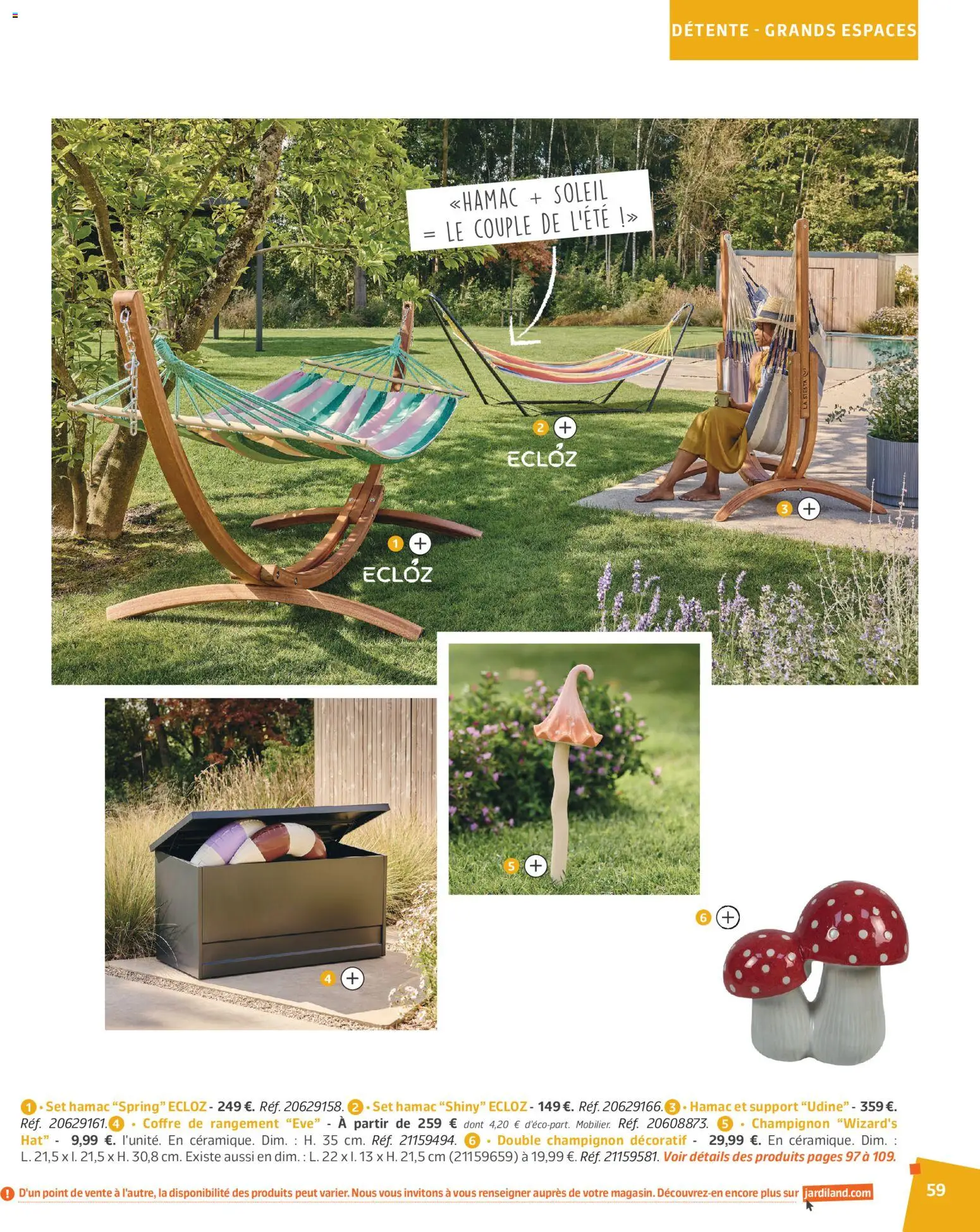 {H1} | Page: 59 | Produits: Hamac, Champignon