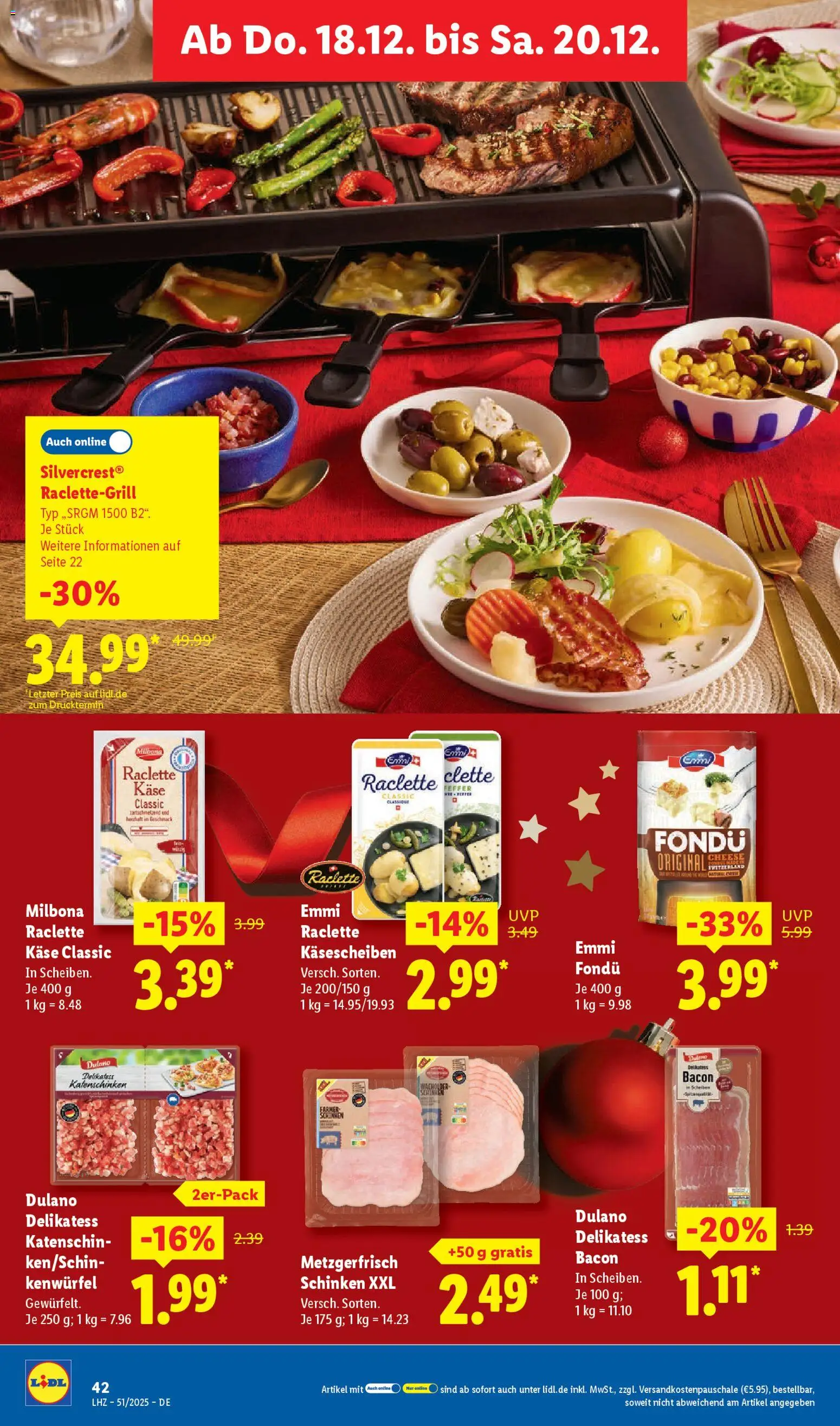 Lidl Prospekt Gundelsheim – gültig ab 15.12.2025 | Seite: 62 | Produkte: Käse, Schinken, Raclette