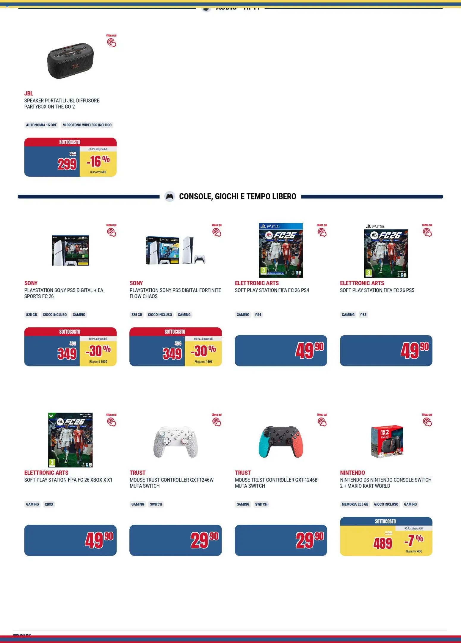 Volantino Trony del 13.12.2025 | Pagina: 8 | Prodotti: Mouse, Playstation, Xbox, Microfono