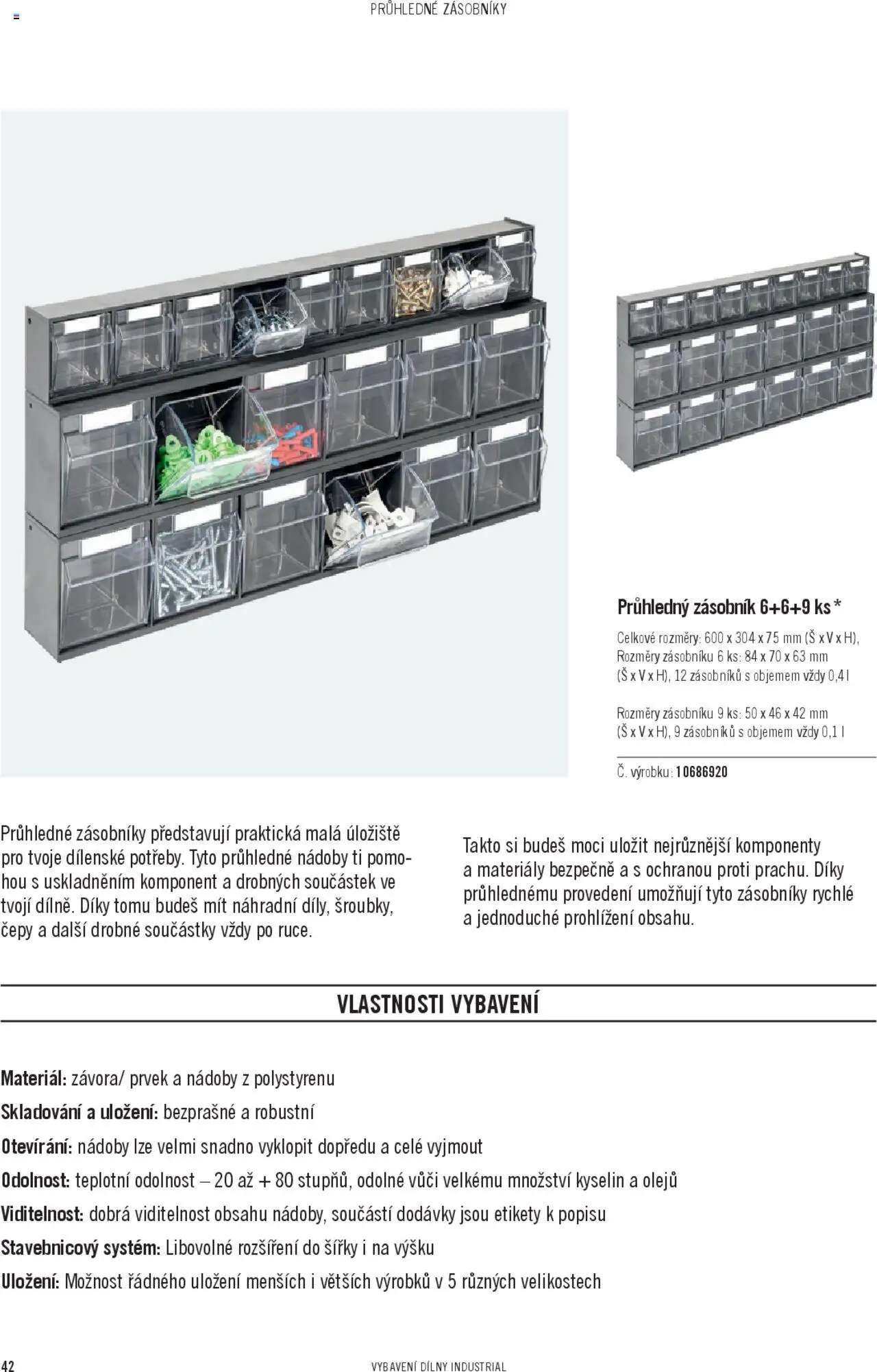 HORNBACH katalog - INDUSTRIAL - Systém vybavení dílny od 06.02.2025 | Strana: 42 | Produkty: Zásobník