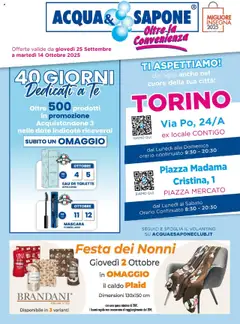 Anteprima del volantino Acqua e Sapone Torino catalogo valido a partire dal 25.09.2025