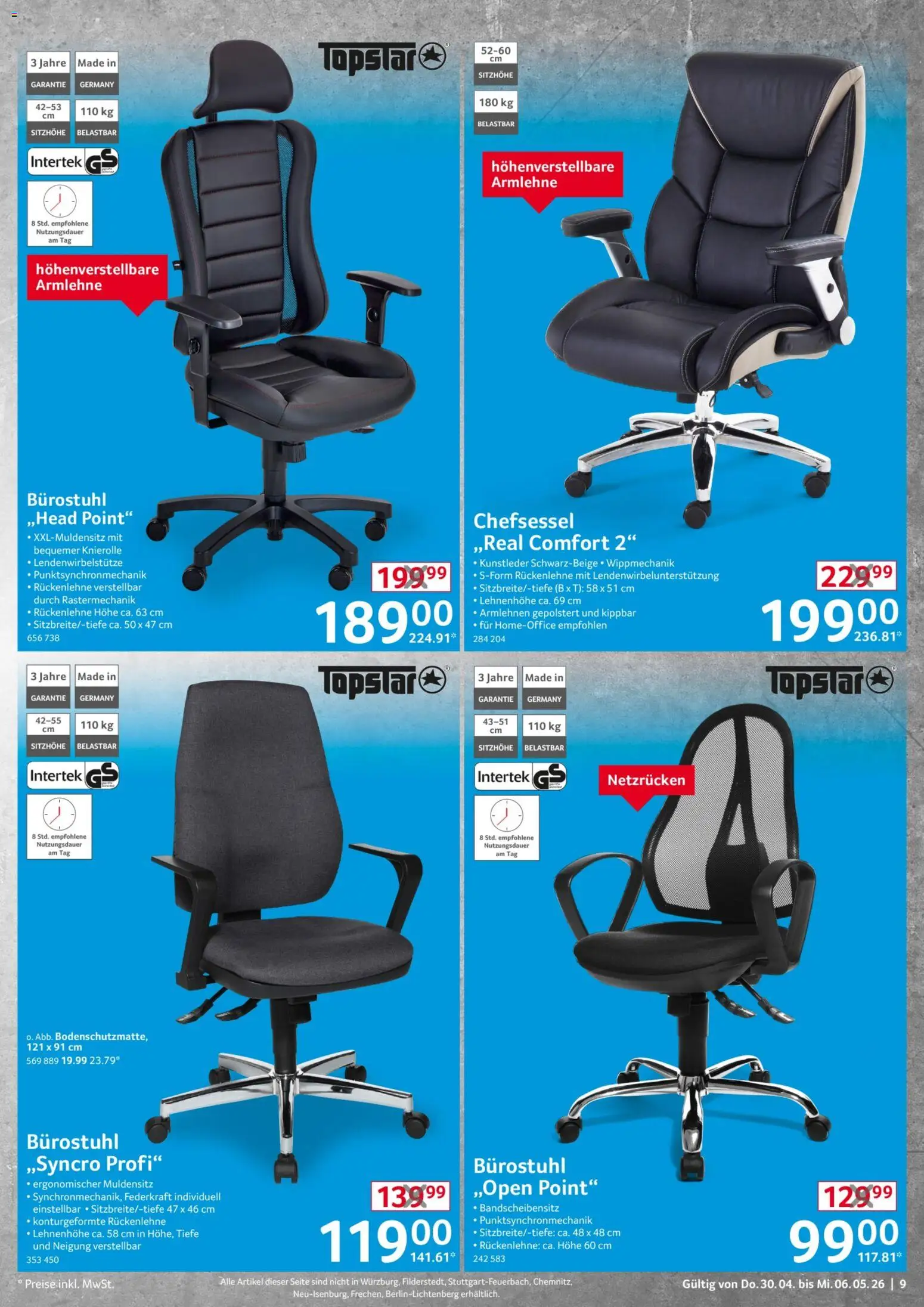 Selgros Nonfood – gültig ab 30.04.2026 | Seite: 9 | Produkte: Chefsessel