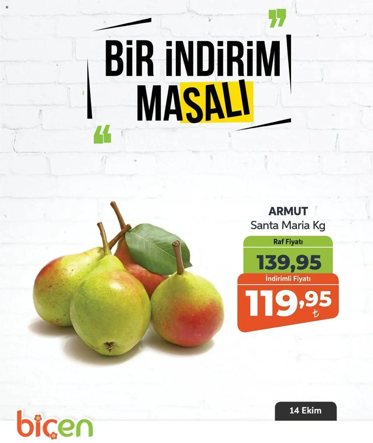 Biçen Market Sebze ve meyve - 14.10.2025 tarihinden itibaren geçerlidir | Sayfa: 5 | Ürünler: Raf, Armut