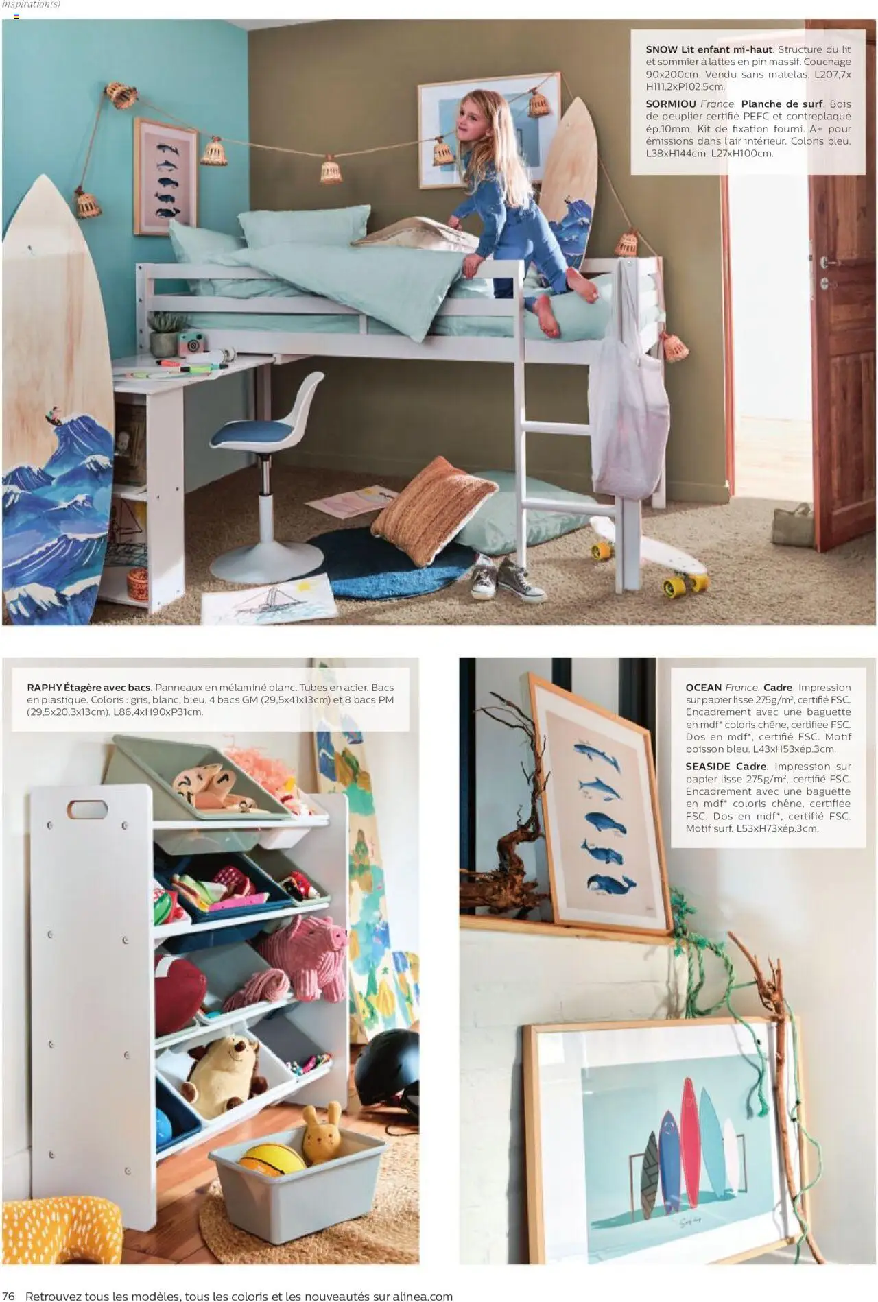 {H1} | Page: 76 | Produits: Lit, Sommier, Étagère, Poisson