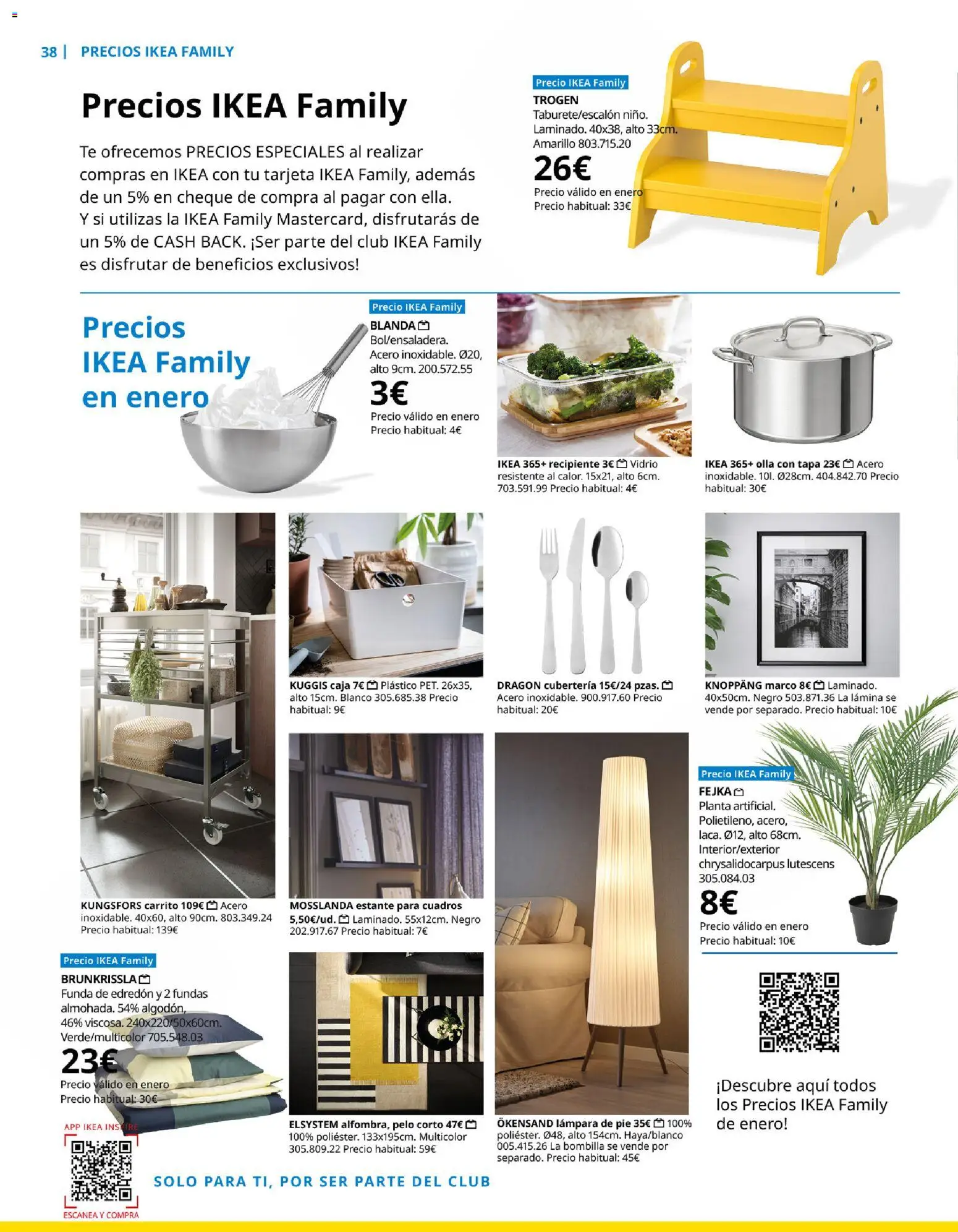 Catálogo IKEA Family Mallorca │ válido desde el 01.01.2026 | Página: 38 | Productos: Bombilla, Estante, Cubertería, Caja