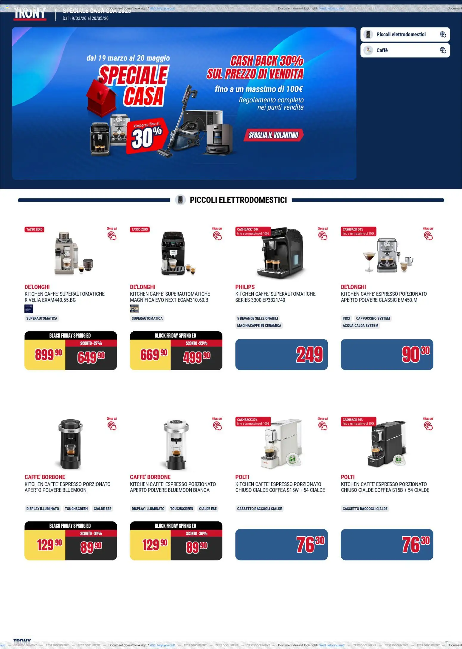 Volantino Trony del 19.03.2026 | Pagina: 1 | Prodotti: Caffè, Acqua