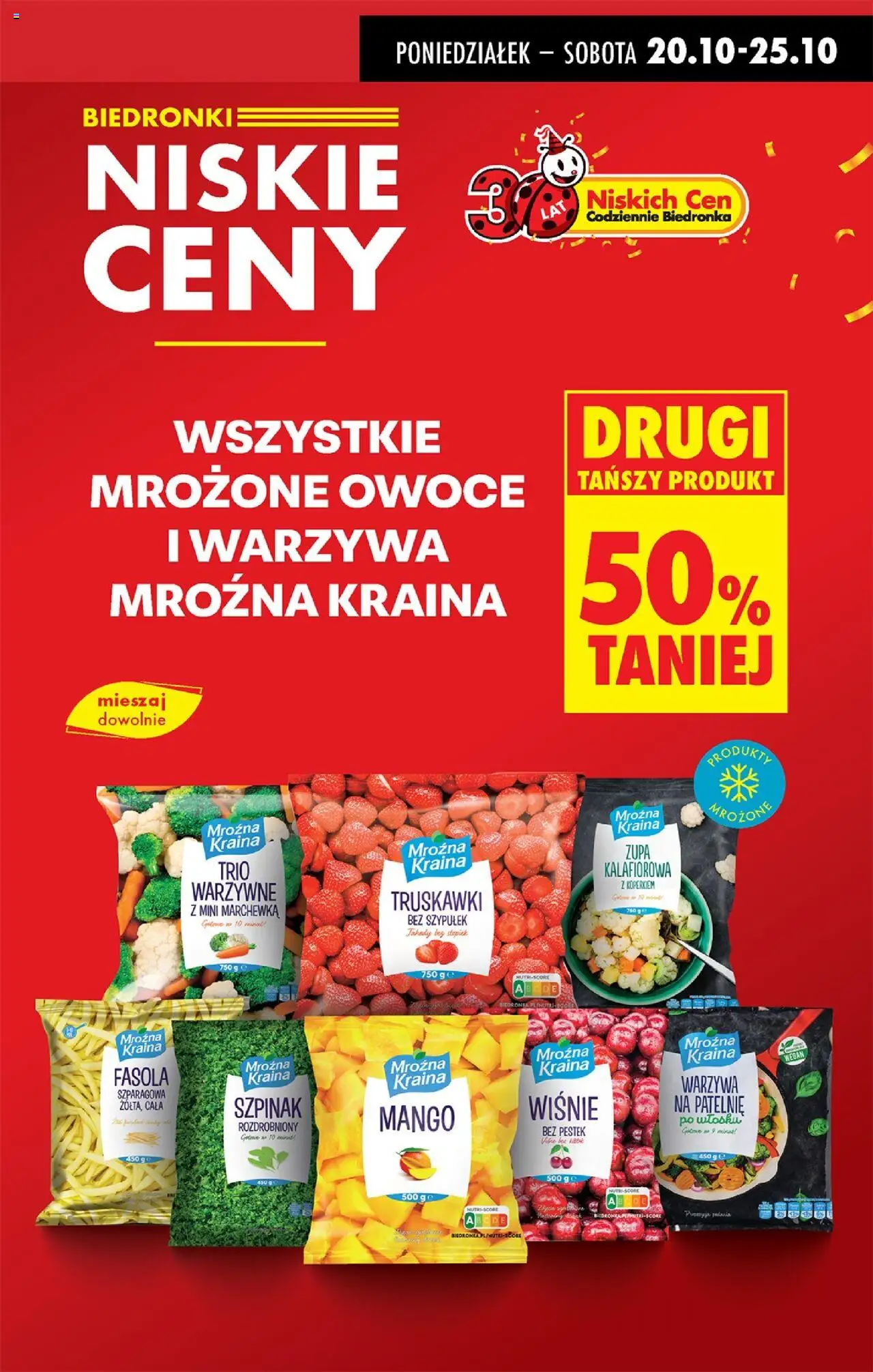 Biedronka gazetka od 20.10.2025 | Strona: 9 | Produkty: Mango, Szpinak, Zupa, Owoce
