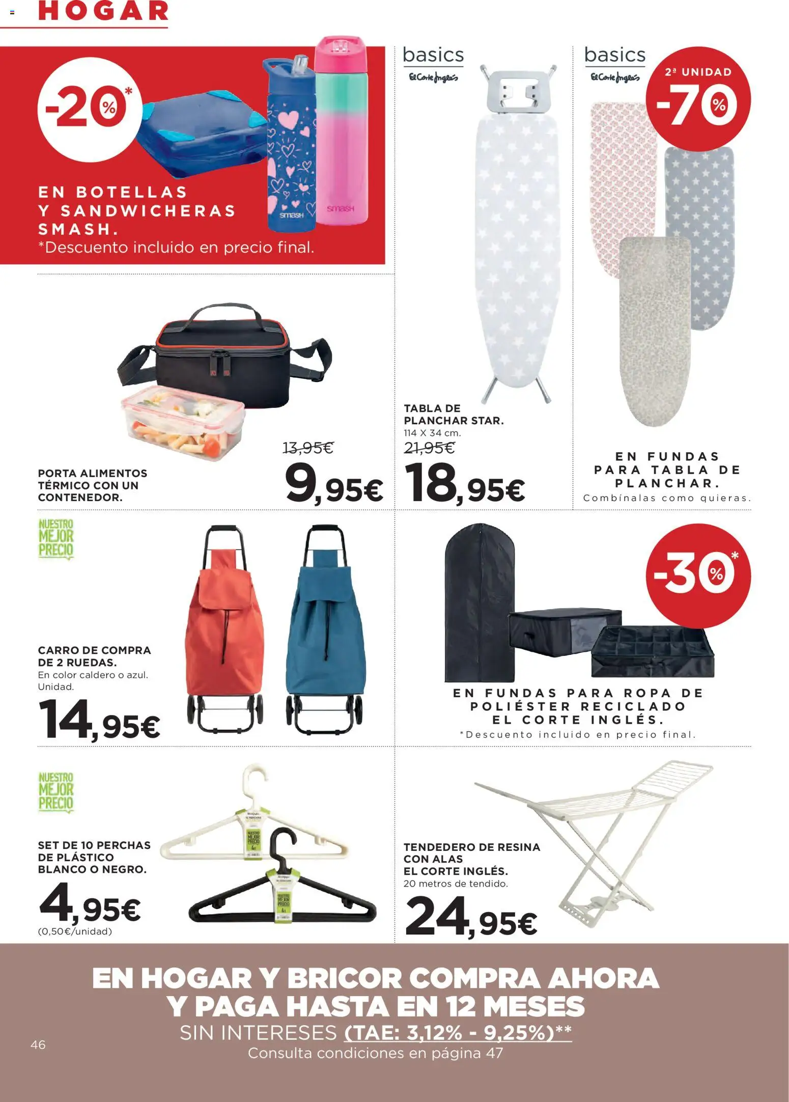 Hipercor catálogo │ válido desde el 26.02.2026 | Página: 46 | Productos: Ropa, Tendedero, Tabla de planchar, Κούβα