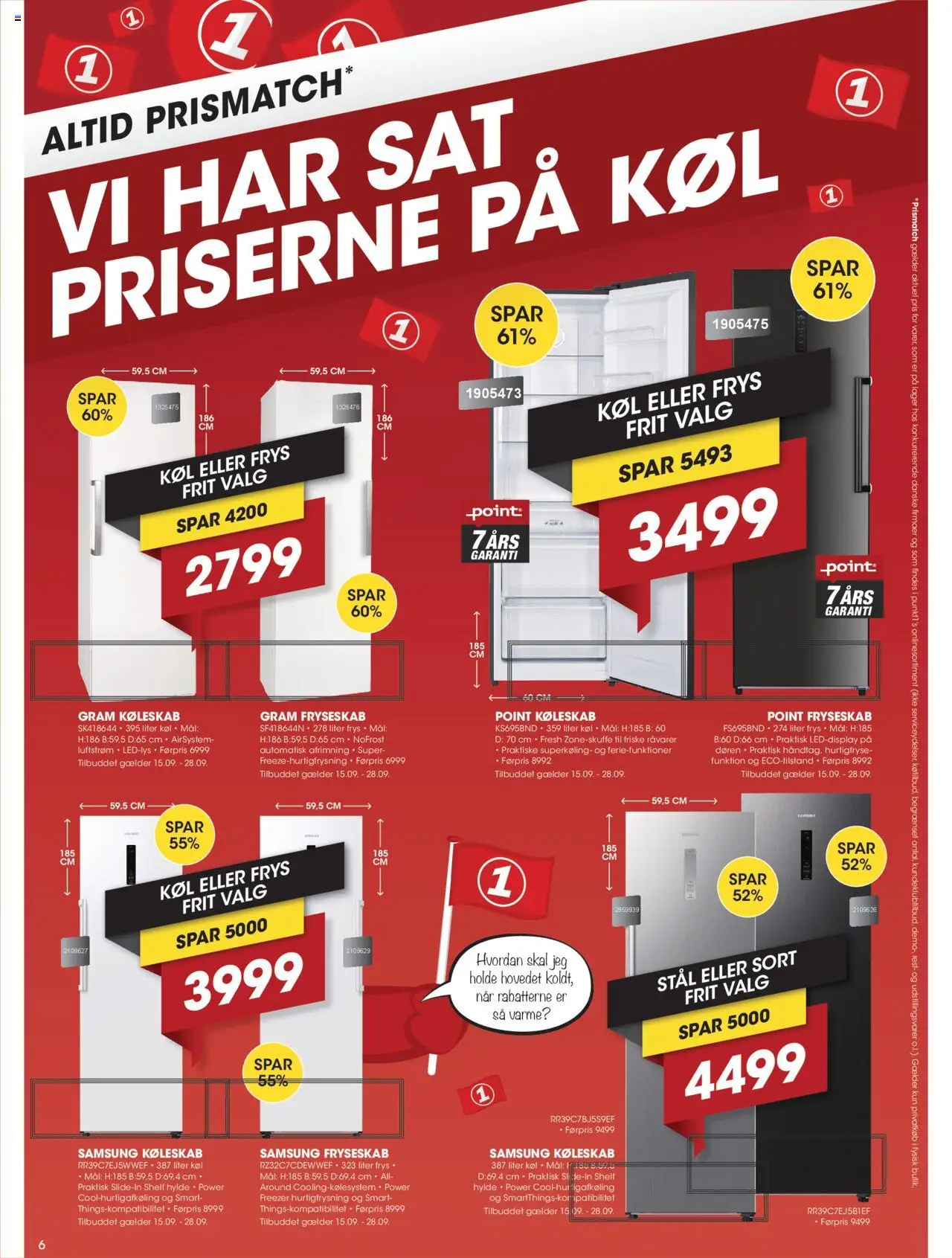 Punkt1 tilbudsavis – gyldig fra 15.09.2025 | Side: 6 | Produkter: Søm, Køleskab