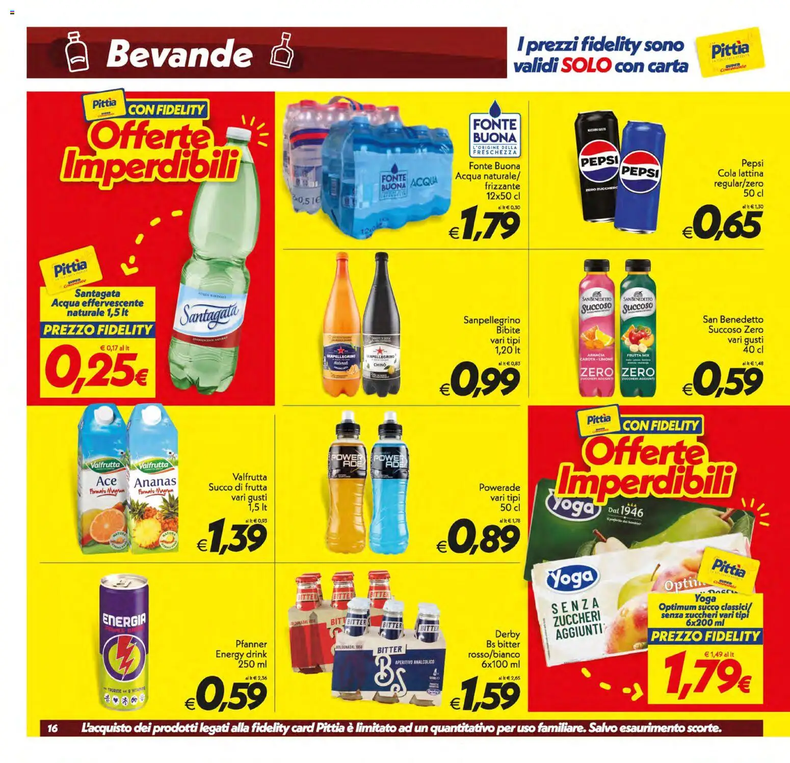 Volantino SuperConveniente del 13.01.2026 | Pagina: 16 | Prodotti: Succo, Acqua, Bibite, Aperitivo