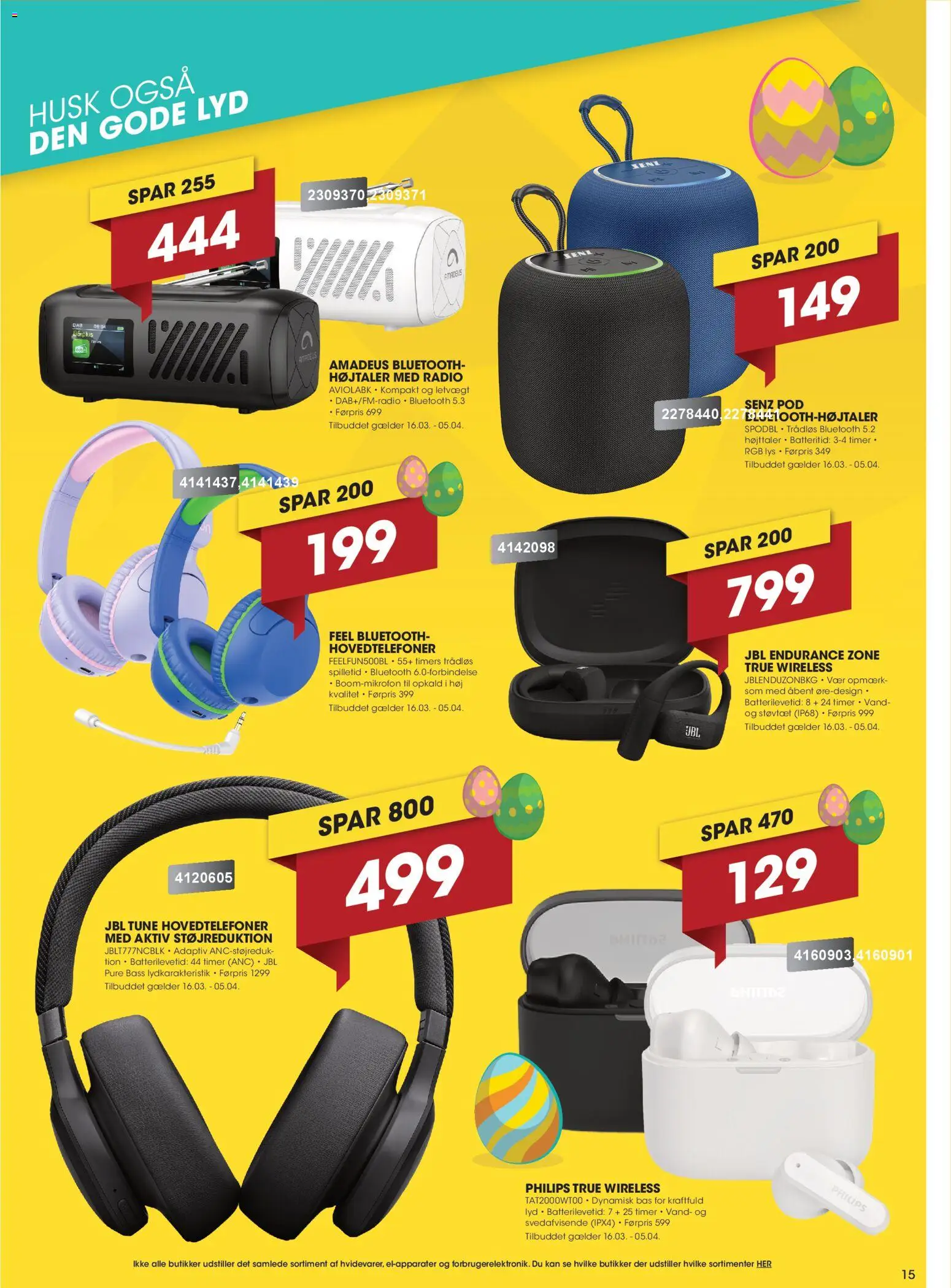 Punkt1 tilbudsavis – gyldig fra 16.03.2026 | Side: 15 | Produkter: Radio, Hovedtelefoner, Søm, Højttaler