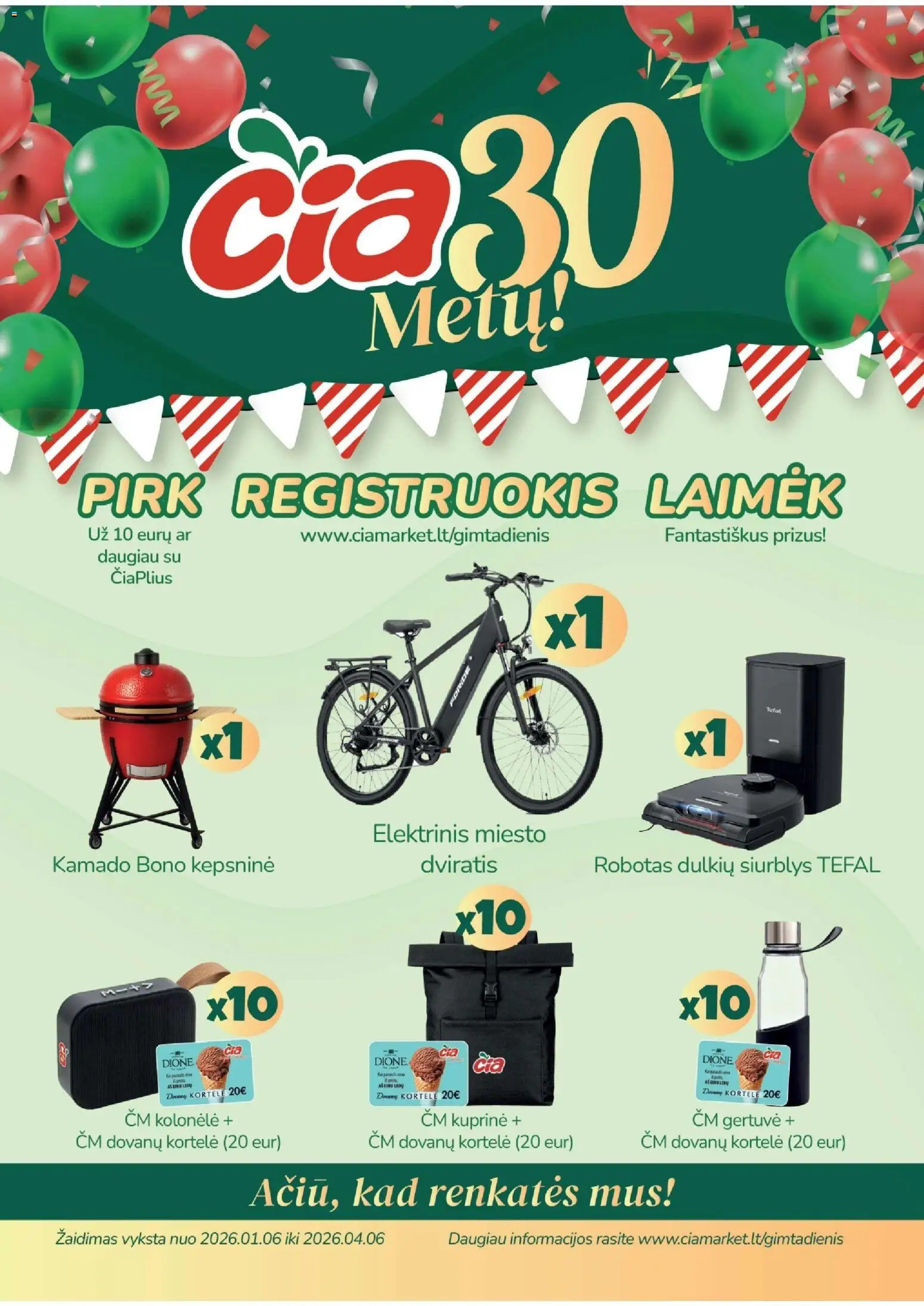 ČIA MARKET akcijos nuo 06.01.2026 | Puslapis: 17 | Prekių: Robotas, Žaidimas, Kolonėlė, Kuprinė