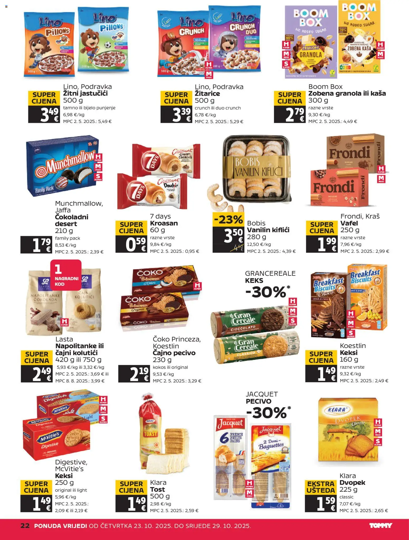 Tommy katalog | vrijedi od 23.10.2025 | Stranica: 22 | Proizvodi: Keksi, Podravka, Keks, Kroasan