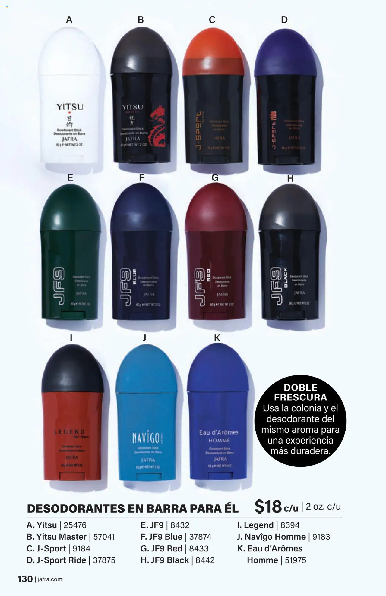 JAFRA folleto │ válido desde el 01.08.2025 | Página: 130 | Productos: Colonia, Desodorante