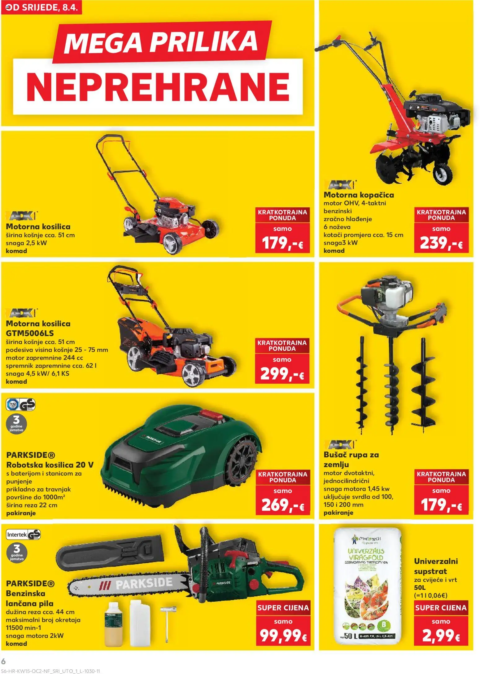 Kaufland katalog | vrijedi od 08.04.2026 | Stranica: 6 | Proizvodi: Cvijeće, Kosilica, Pila, Parkside