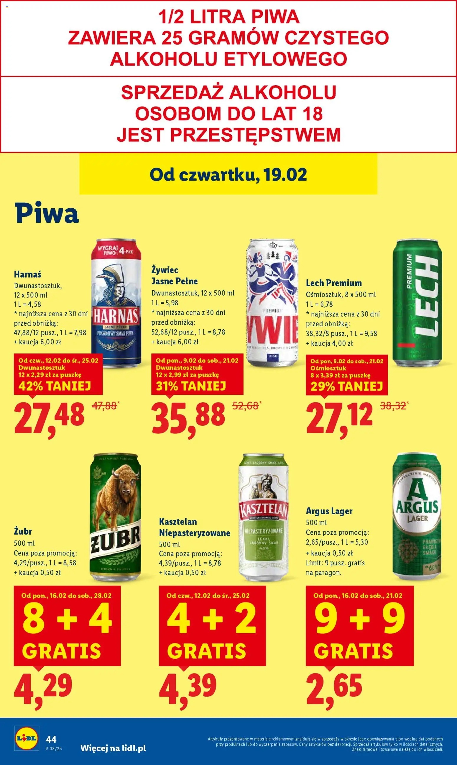 Lidl Polsko leták od 19.02.2026 | Strana: 44 | Produkty: Zubr, Argus