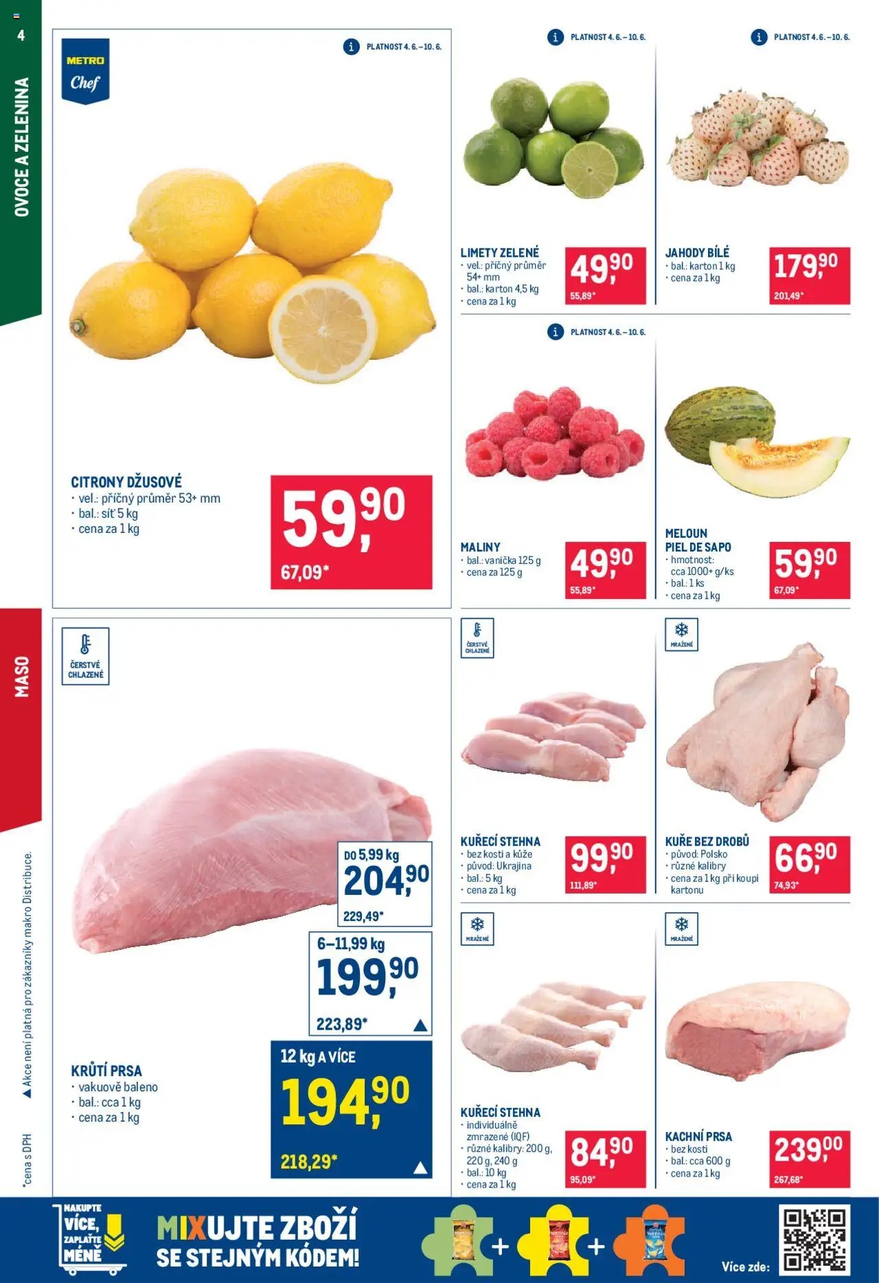 Makro leták - Gastronomie od 04.06.2025 | Strana: 4 | Produkty: Zelenina, Kachní prsa, Maso, Kuře