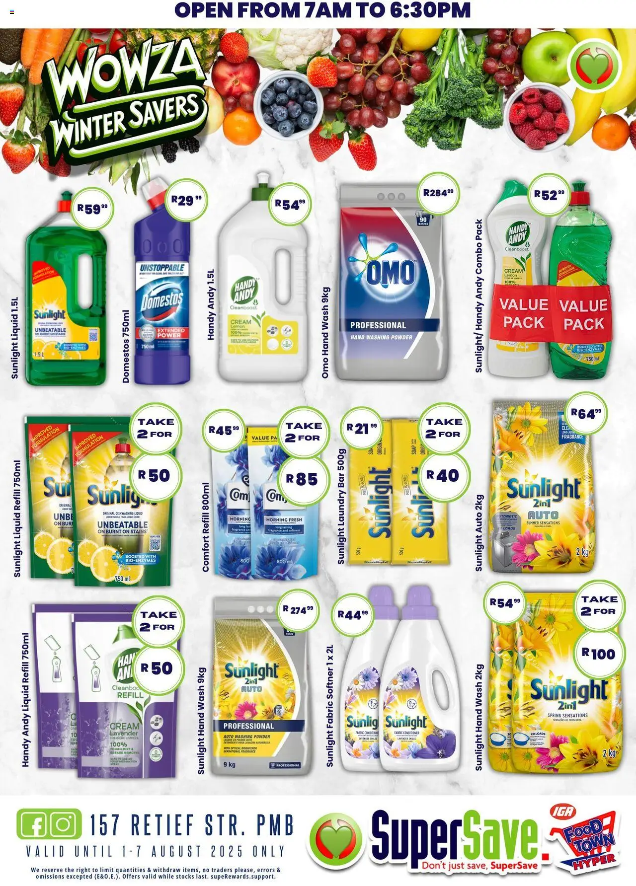 Super Save Specials │ valid from 08.08.2025 | Page: 9 | Products: Softner, Conditioner, Washing powder, Dishwashing liquid