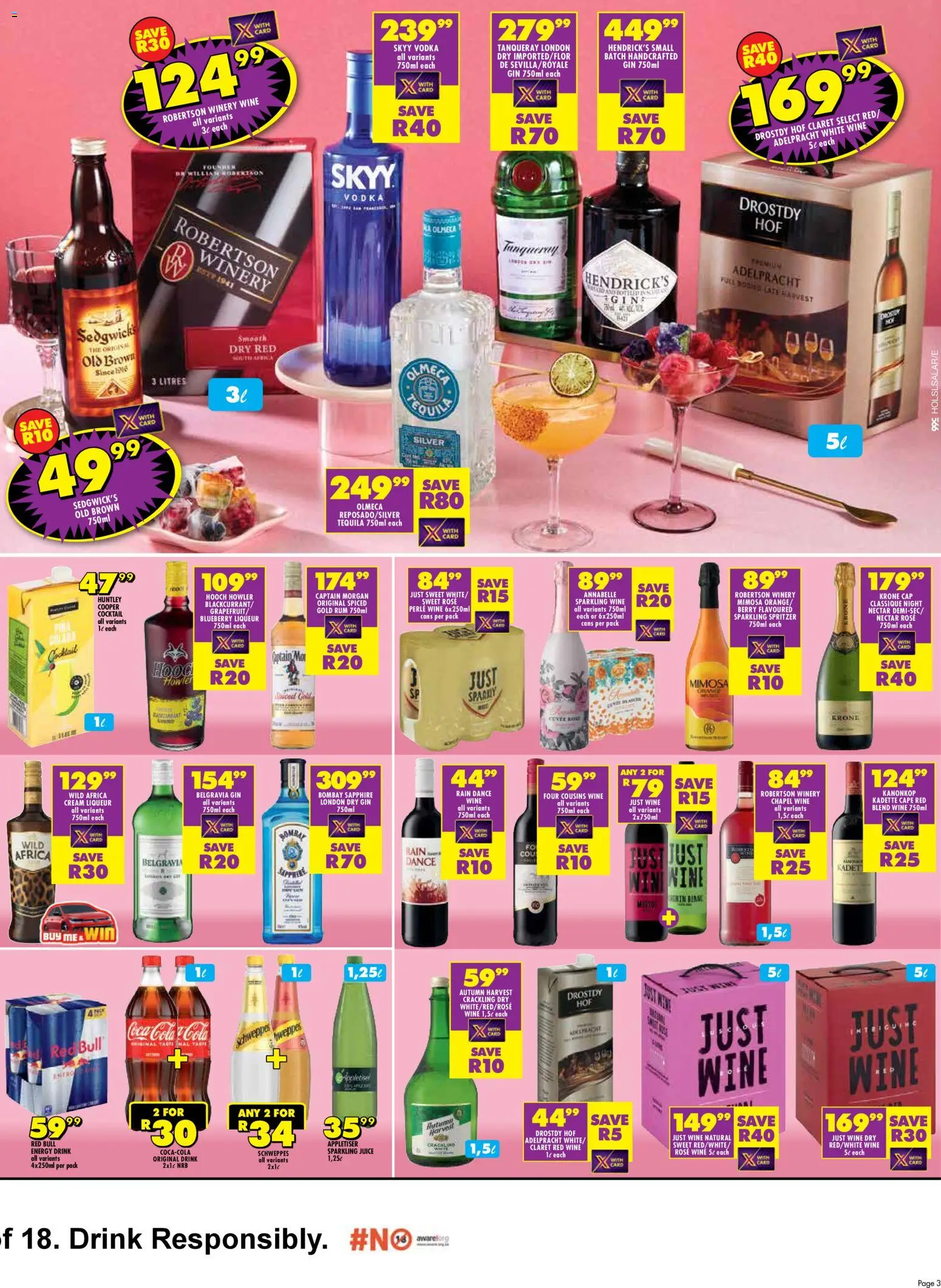 New Shoprite catalogue – valid from 24.11.2025 | Page: 3 | Products: Wine, Gin, Cream, Vodka
