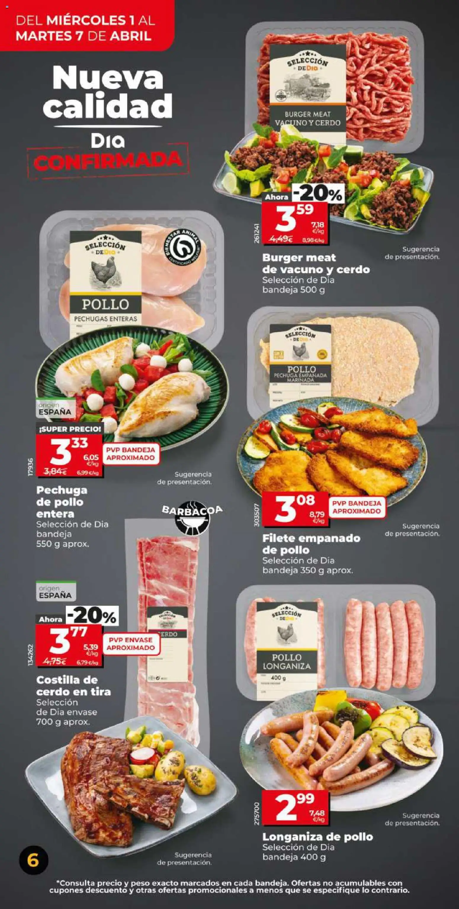 Dia - folleto Market │ válido desde el 01.04.2026 | Página: 6 | Productos: Cerdo, Costilla de cerdo, Peso, Bandeja