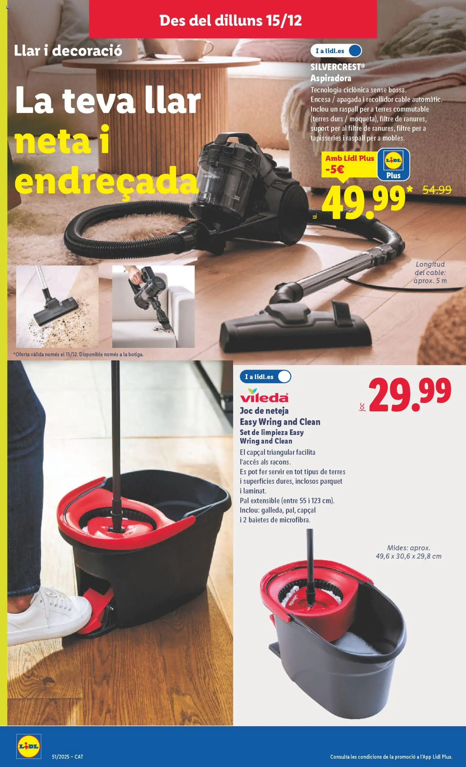 Lidl folleto de bazar │ válido desde el 15.12.2025 | Página: 10 | Productos: Cable, Aspiradora