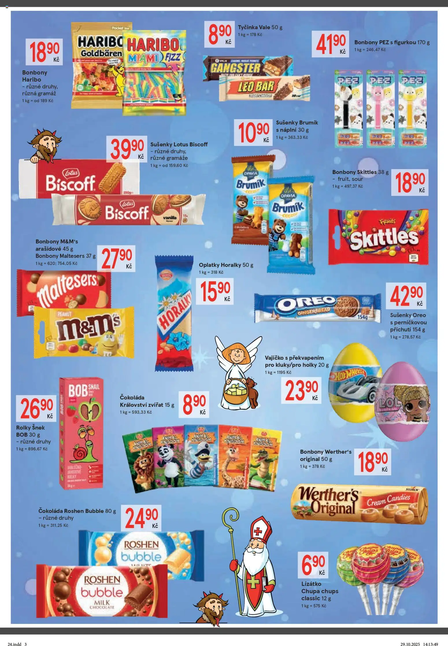 Žabka leták od 26.11.2025 | Strana: 3 | Produkty: Čokoláda, Skittles, Lotus Biscoff, Lotus