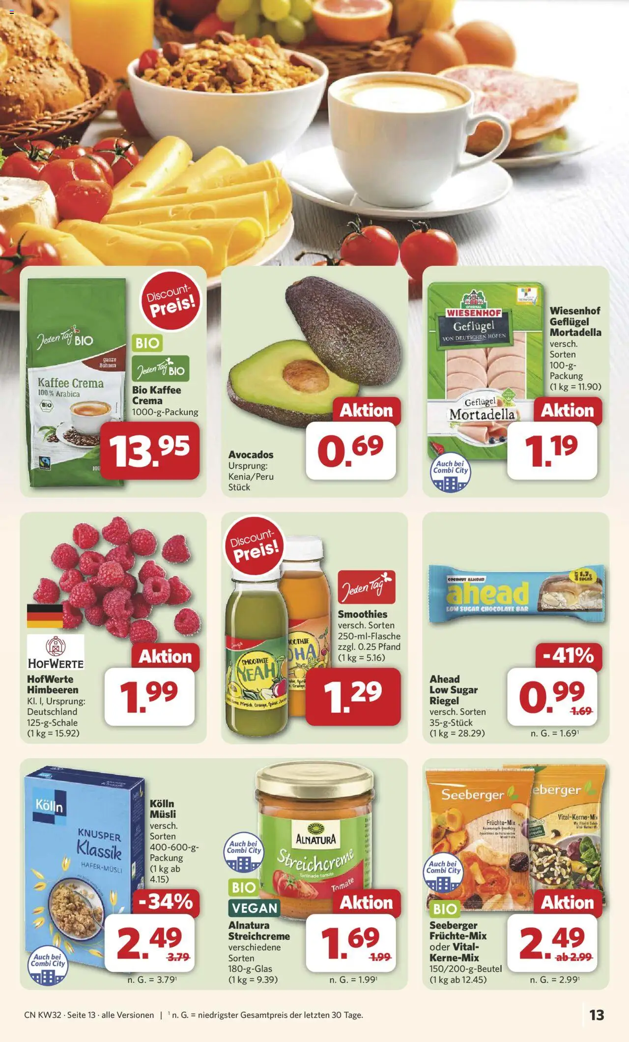 Combi Prospekt 	 - gültig ab dem 03.08.2025 | Seite: 15 | Produkte: Musli, Himbeeren, Kolln musli, Kaffee
