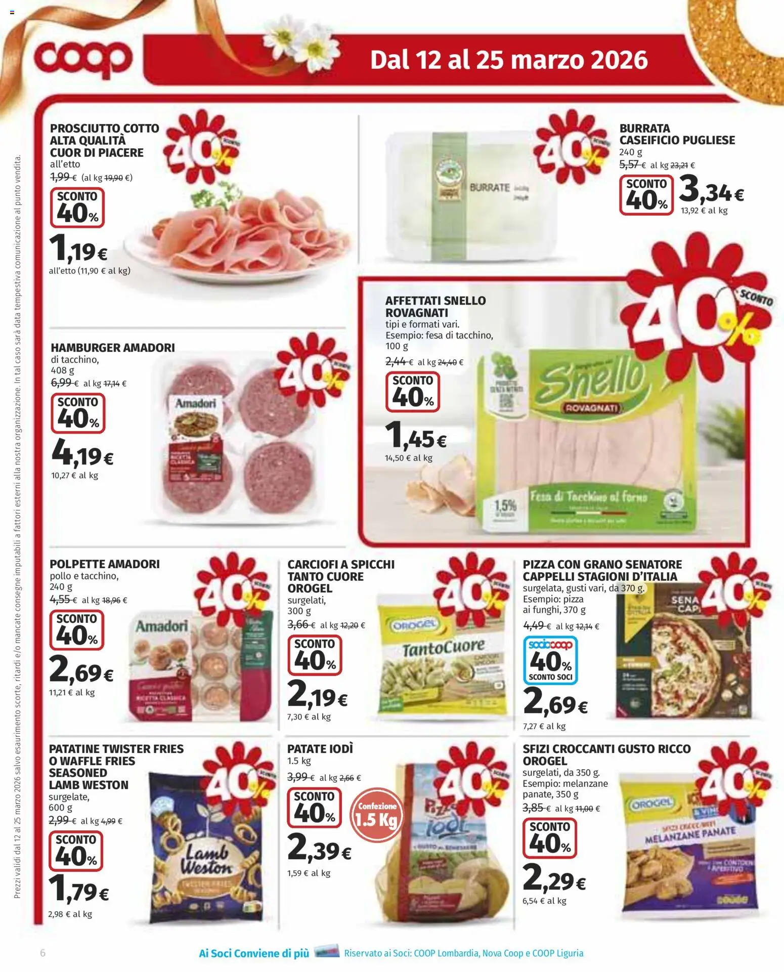 Volantino COOP del 12.03.2026 | Pagina: 6 | Prodotti: Pollo, Patatine, Burrata, Polpette