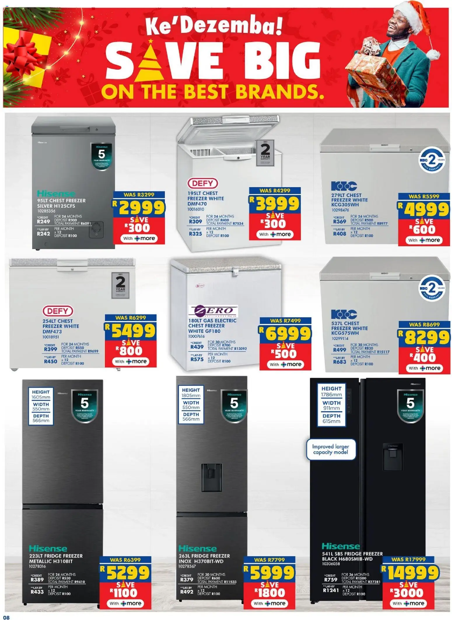 New Russells catalogue – valid from 02.12.2025 | Page: 8 | Products: Freezer, Fridge, Chest freezer
