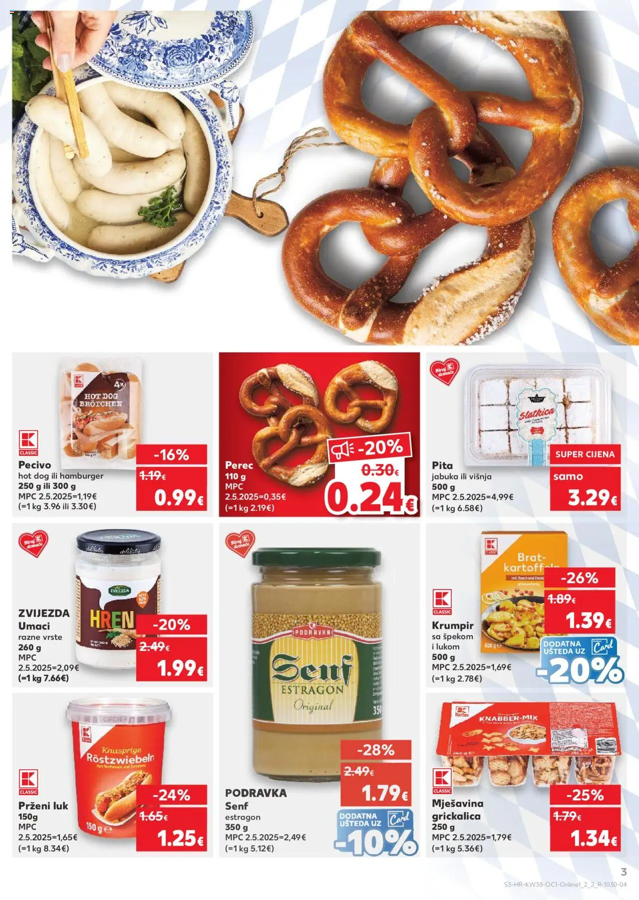 Kaufland katalog | vrijedi od 17.09.2025 | Stranica: 3 | Proizvodi: Podravka, Krumpir, Luk, Pecivo