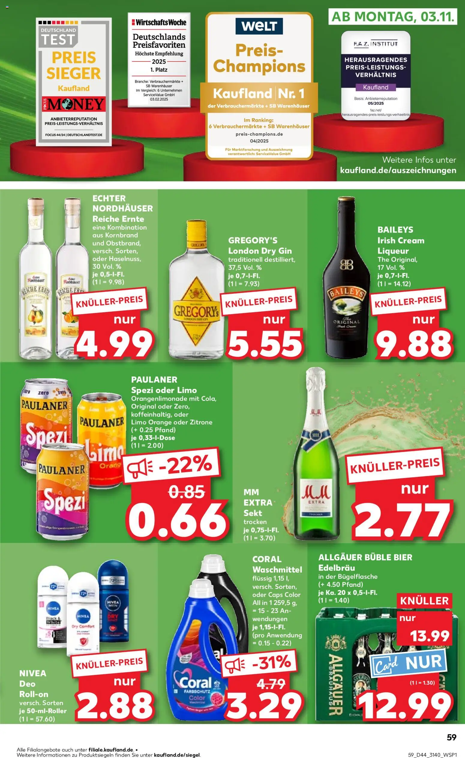 Kaufland prospekt Leipzig	 – gültig ab 30.10.2025 | Seite: 59 | Produkte: Coral, Sekt, Deodorant, Waschmittel