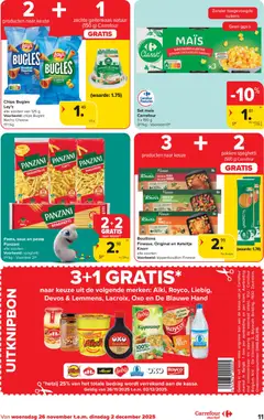 Carrefour folder market - Voorbeeld van een folder van Carrefour, geldig van 26.11.2025 | Pagina: 11 | Producten: Sós kalács, Macaroni, Maïs, Groenten