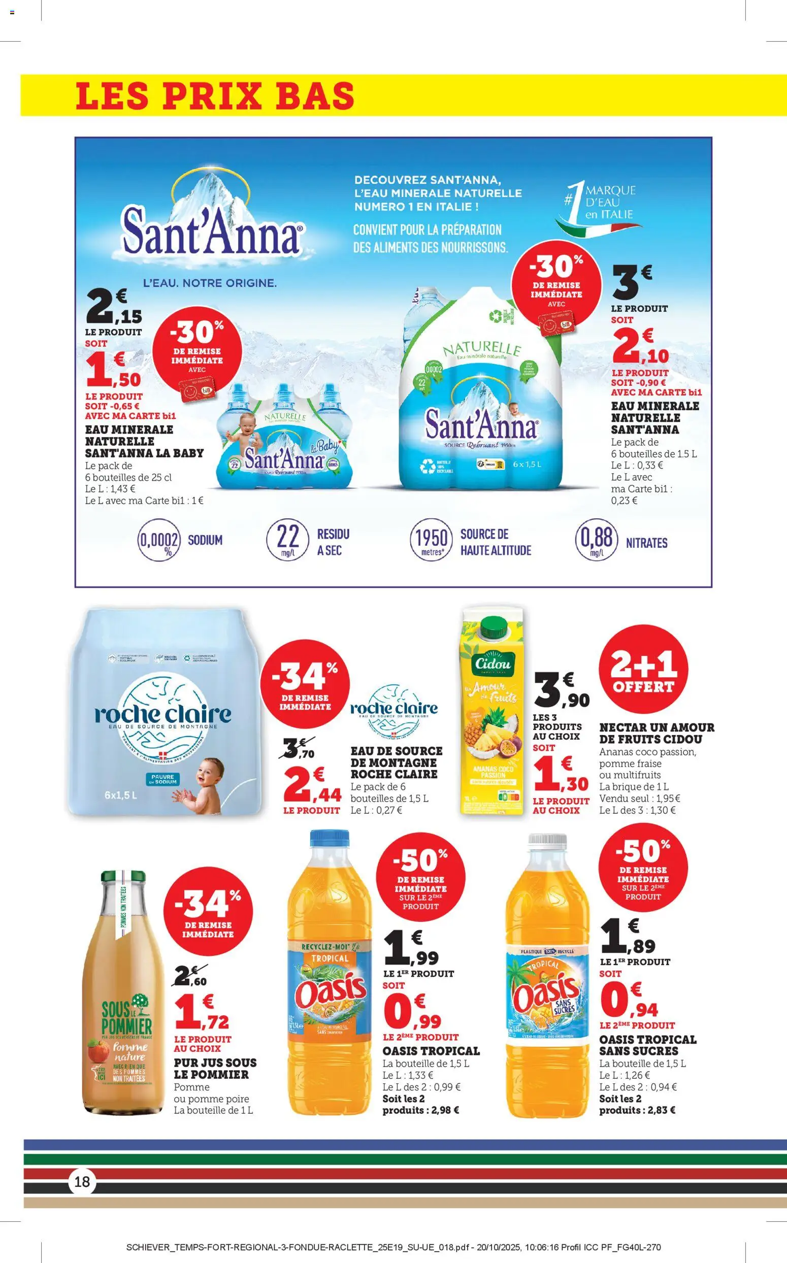 {H1} | Page: 18 | Produits: Eau minérale, Fraise, Poire, Pommes