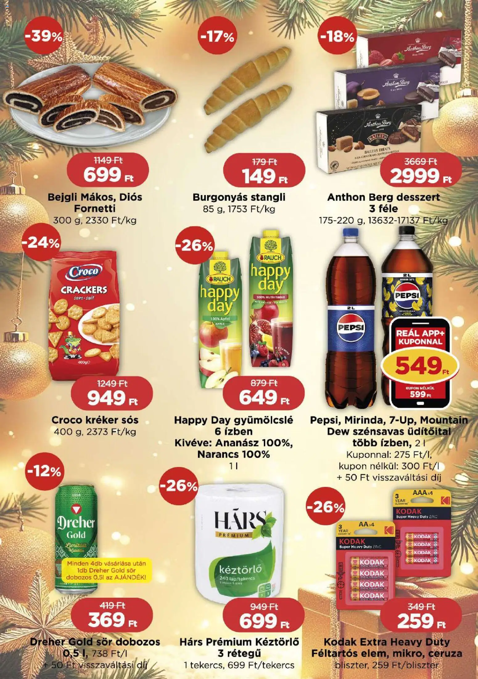 Reál akciós ujság - amely érvényes a következő dátumtól: 18.12.2025 | Oldal: 2 | Termékek: Kréker, Sör, Ananász, Multivitamin