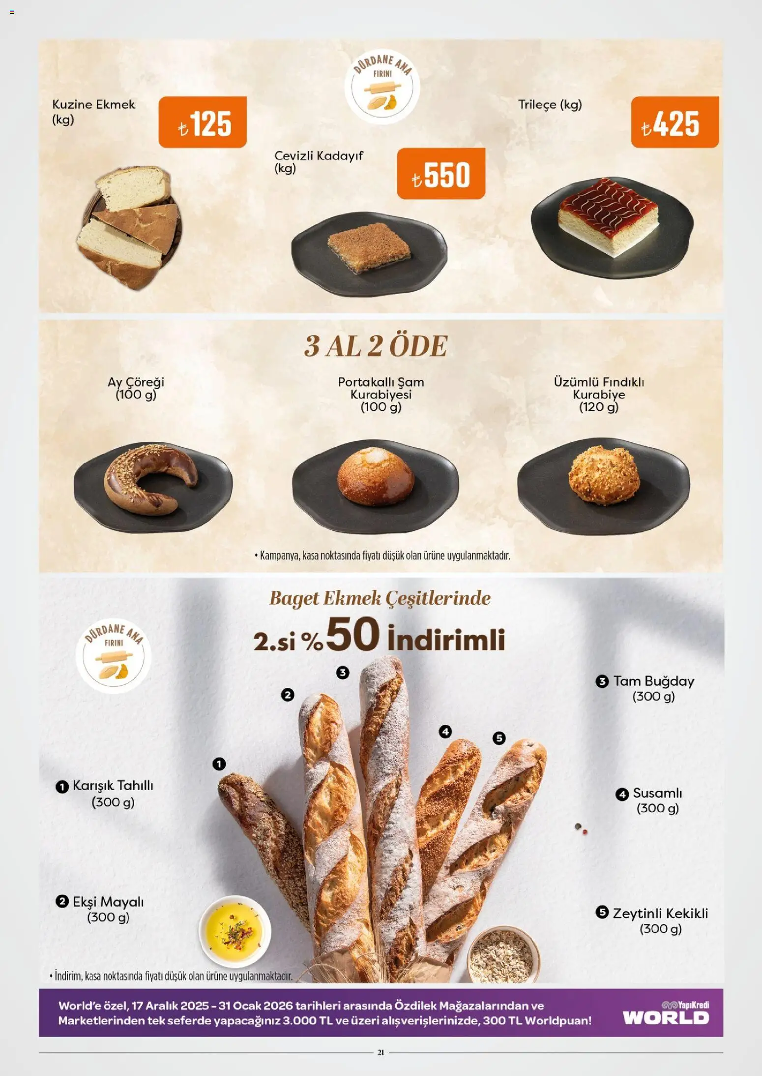 Özdilek Katalog - 15.01.2026 tarihinden itibaren geçerlidir | Sayfa: 21 | Ürünler: Ekmek, Kurabiye, Kasa, Ocak