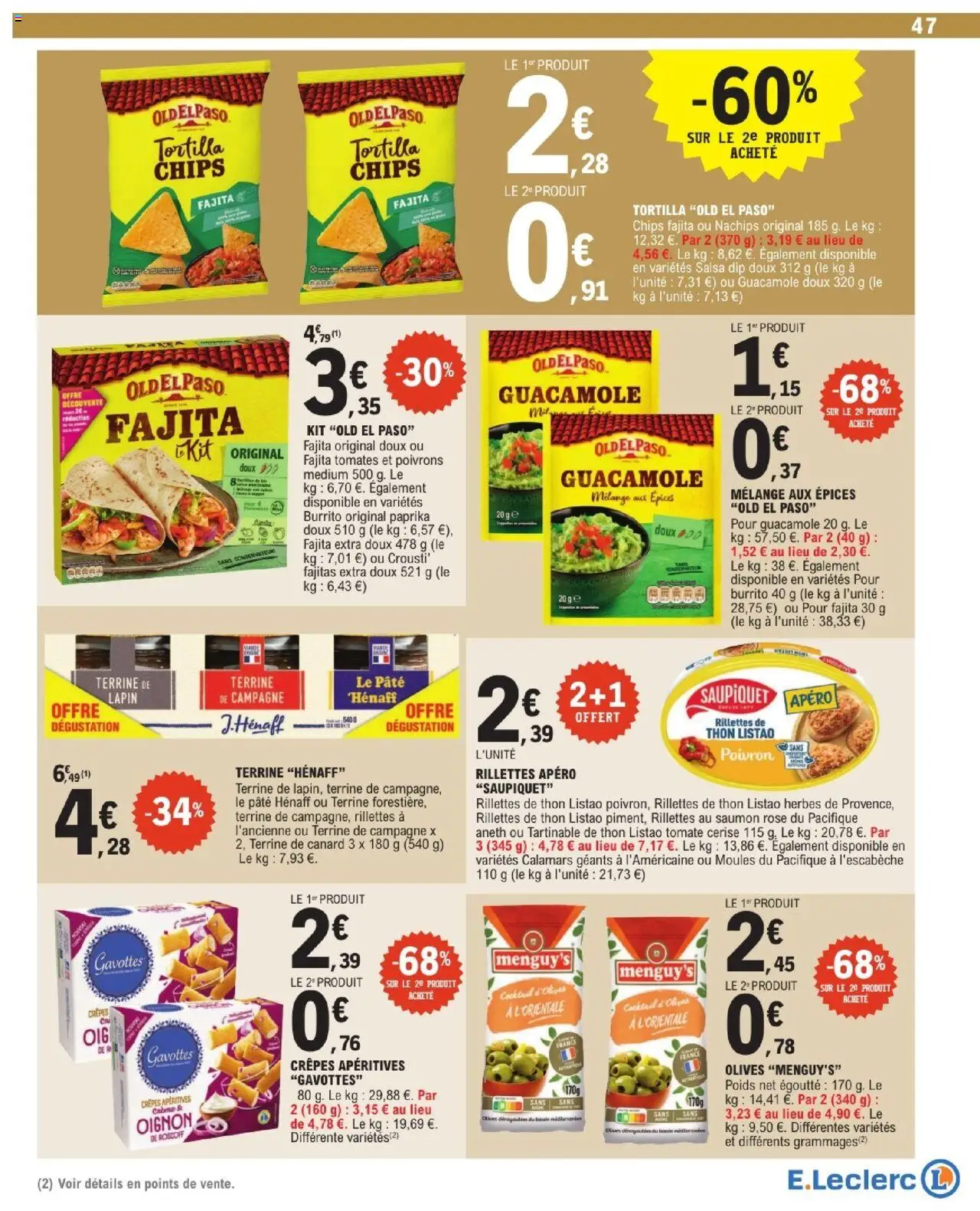  | Page: 47 | Produits: Poids, Guacamole, Oignon, Tomate cerise