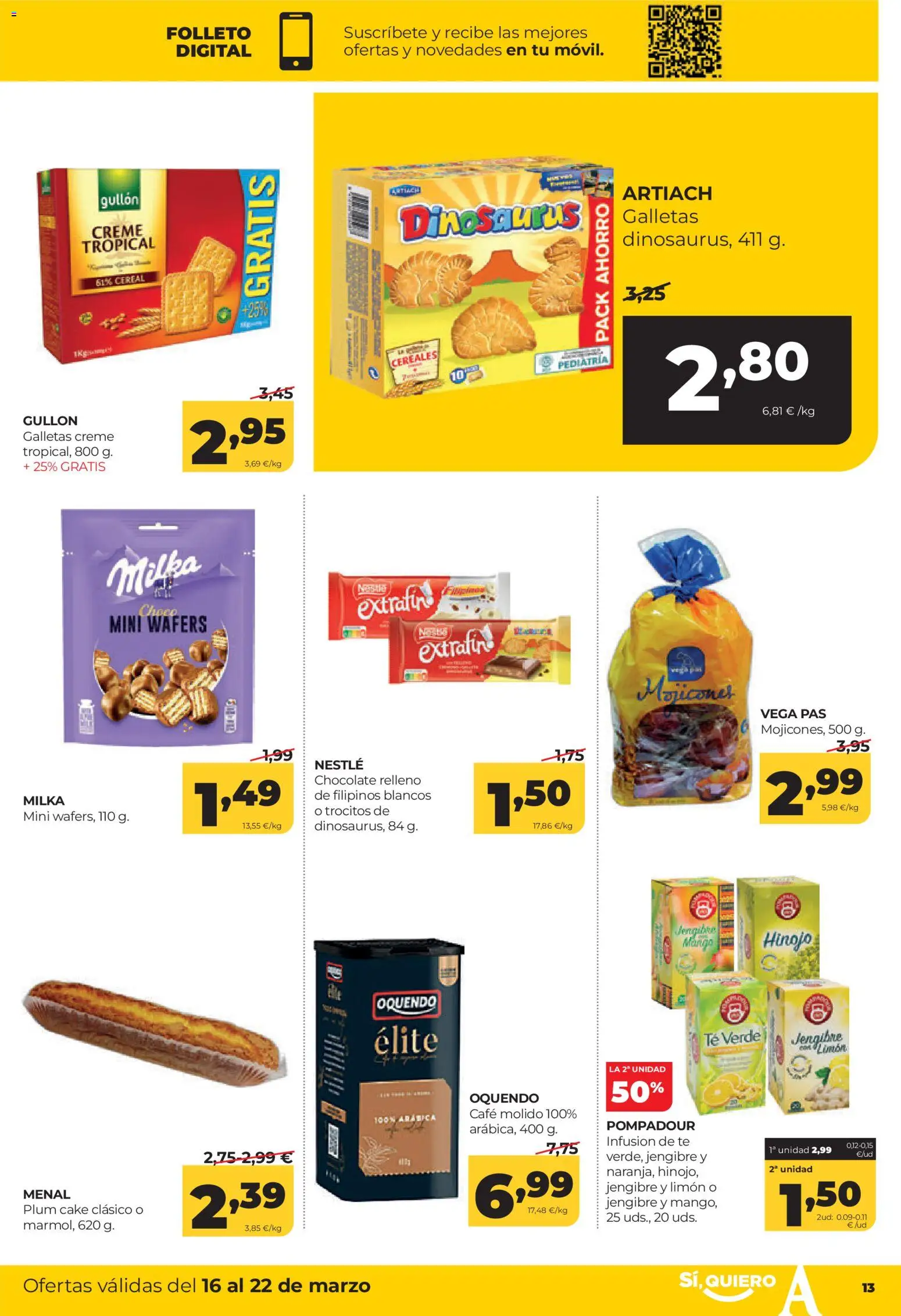 Alimerka folleto Asturias │ válido desde el 16.03.2026 | Página: 13 | Productos: Cereales, Té, Galletas, Ρούτερ
