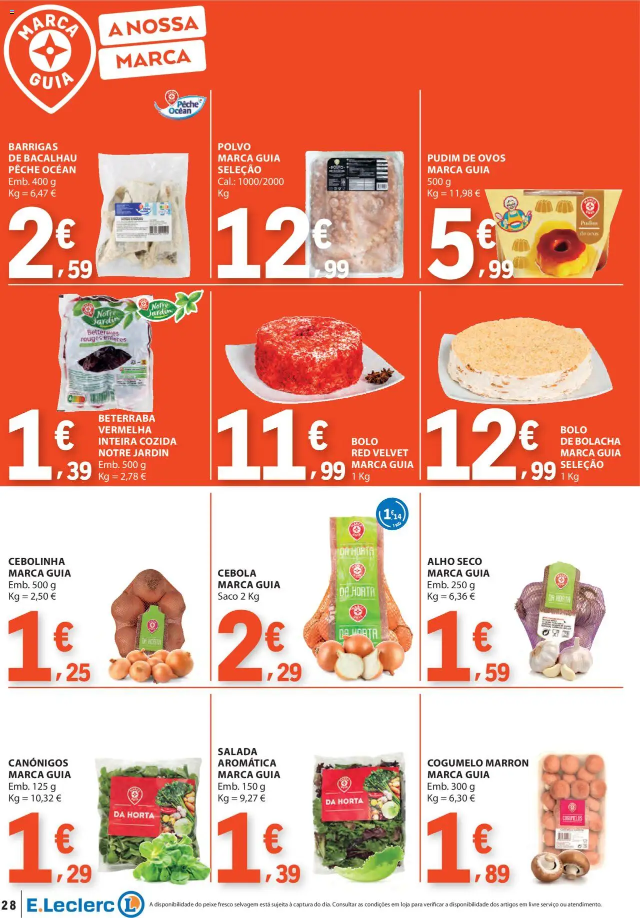 E.Leclerc - Folheto Semanal │ válido de 03.07.2025 | Página: 28 | Produtos: Beterraba, Cebola, Ovos, Cogumelos