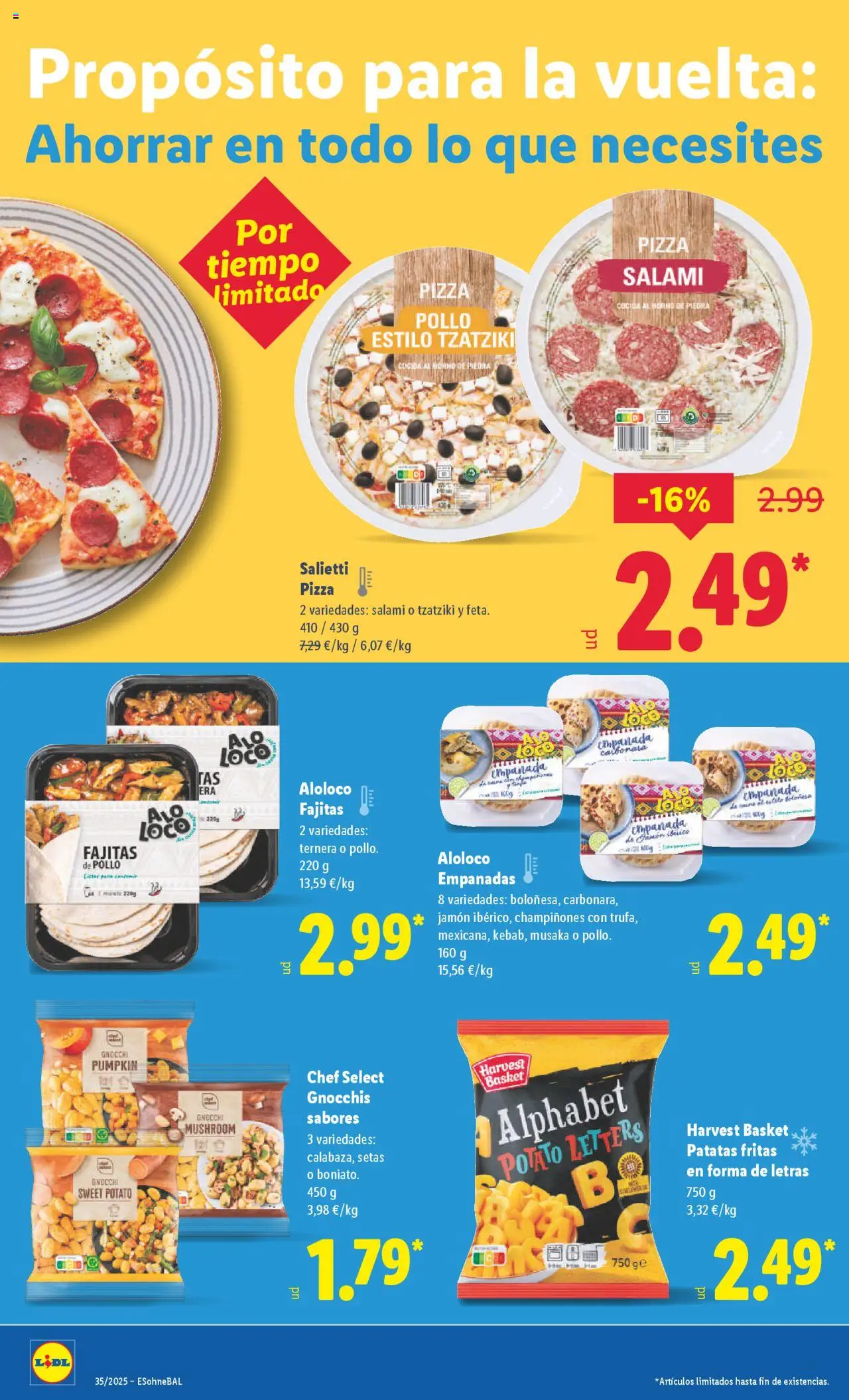 Lidl catálogo MAD │ válido desde el 25.08.2025 | Página: 12 | Productos: Jamón, Pizza, Horno, Salami