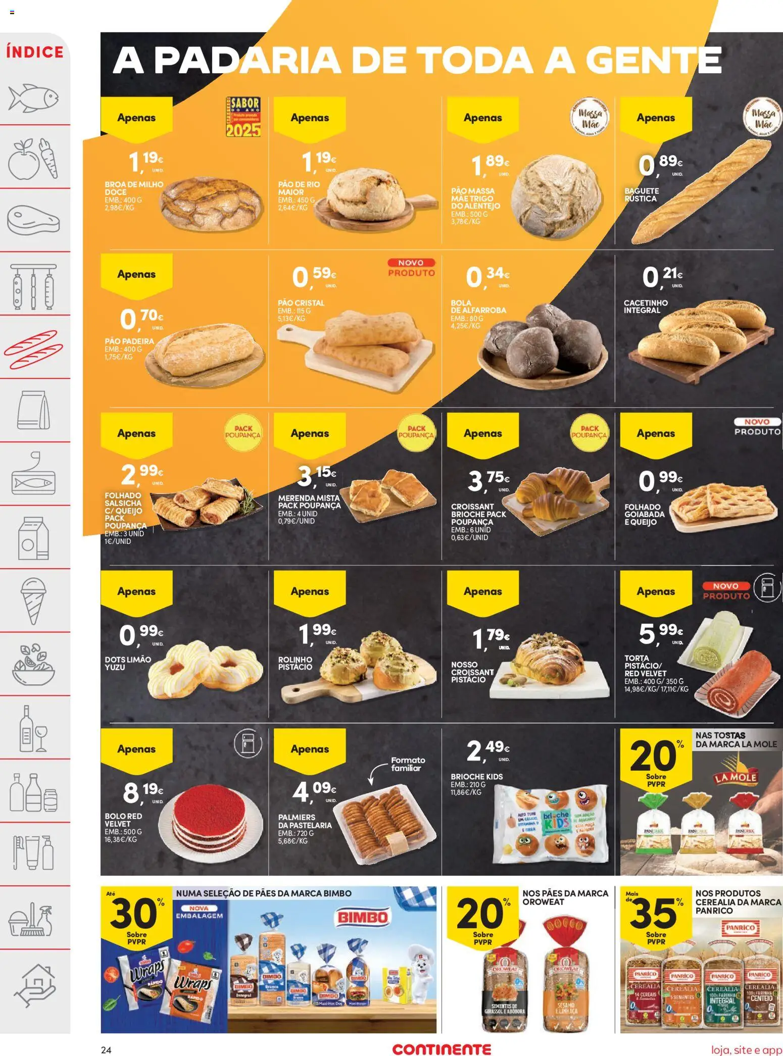Continente folheto │ válido de 03.03.2026 | Página: 24 | Produtos: Bolo, Queijo, Pão, Torta