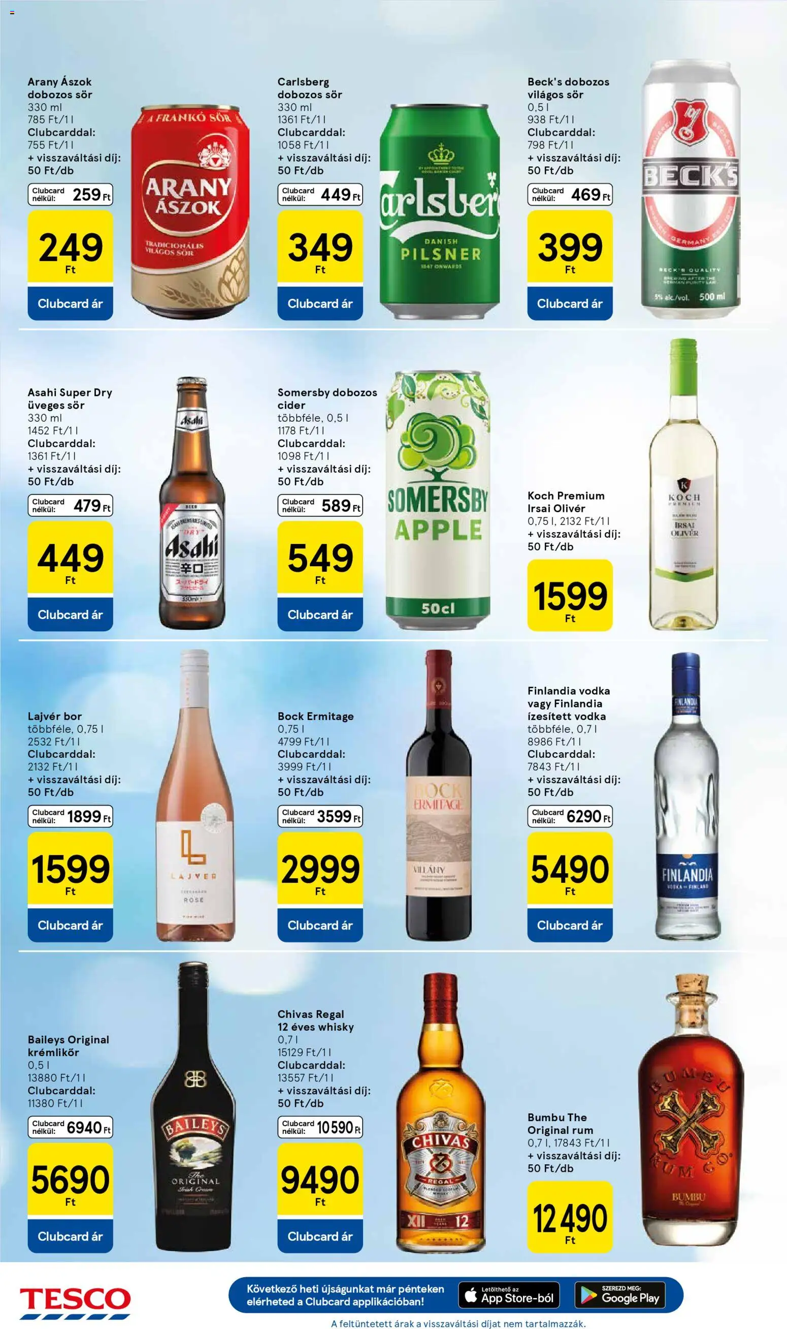 Tesco akciós ujság - amely érvényes a következő dátumtól: 15.01.2026 | Oldal: 24 | Termékek: Krémlikőr, Rum, Cider, Sör