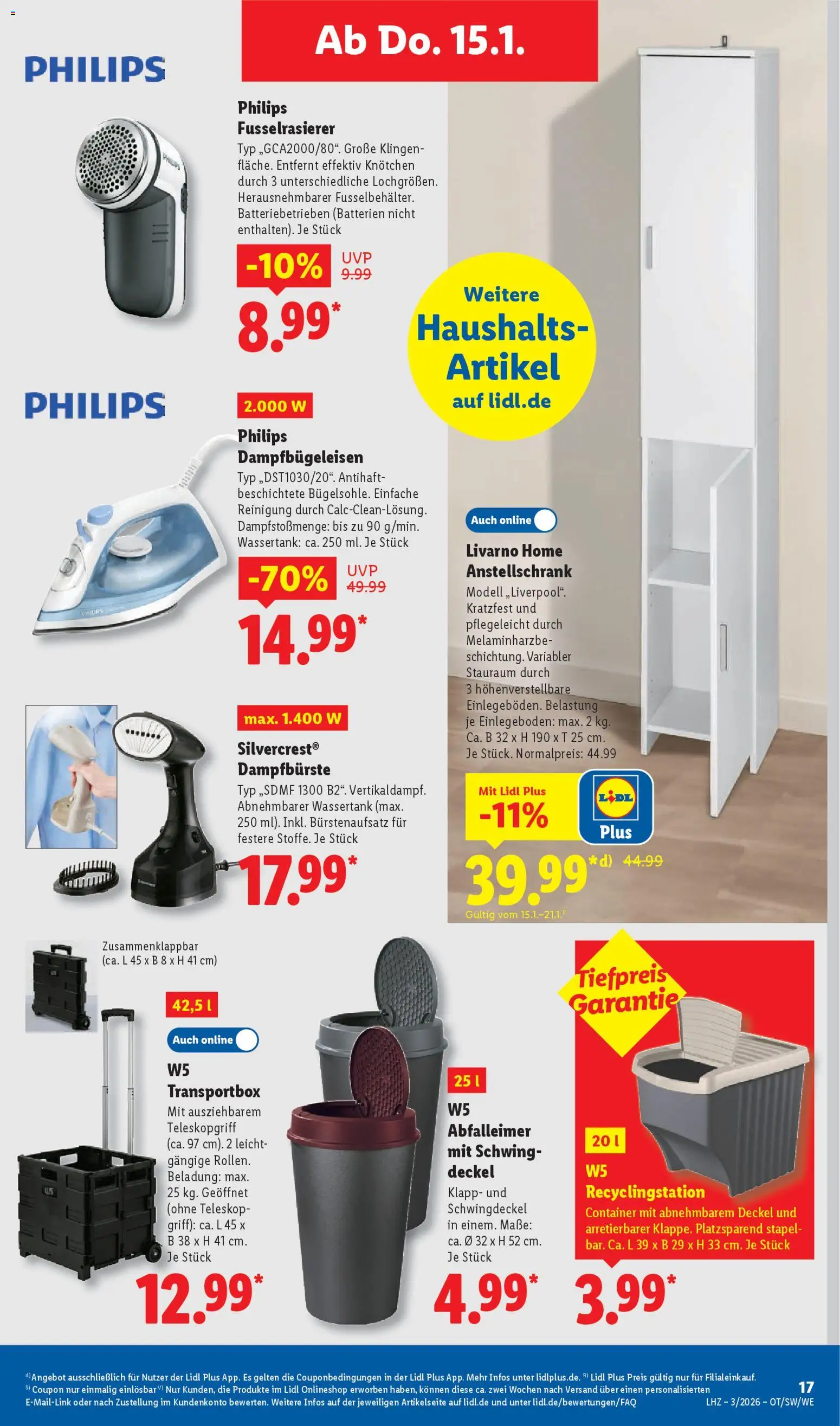 Lidl Prospekt Nagold – gültig ab 12.01.2026 | Seite: 35 | Produkte: Philips, Batterien, Abfalleimer