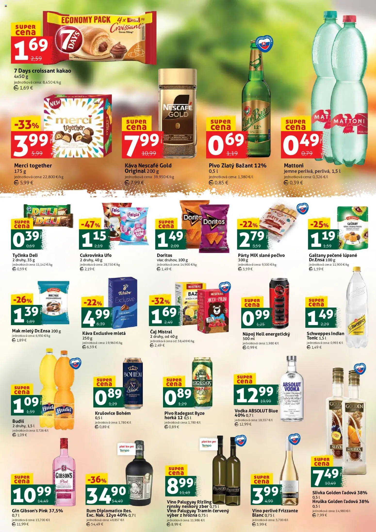 Nové COOP Jednota akcie – leták je platný od 31.10.2025 | Strana: 3 | Produkty: Pivo, Káva, Vodka, Rum