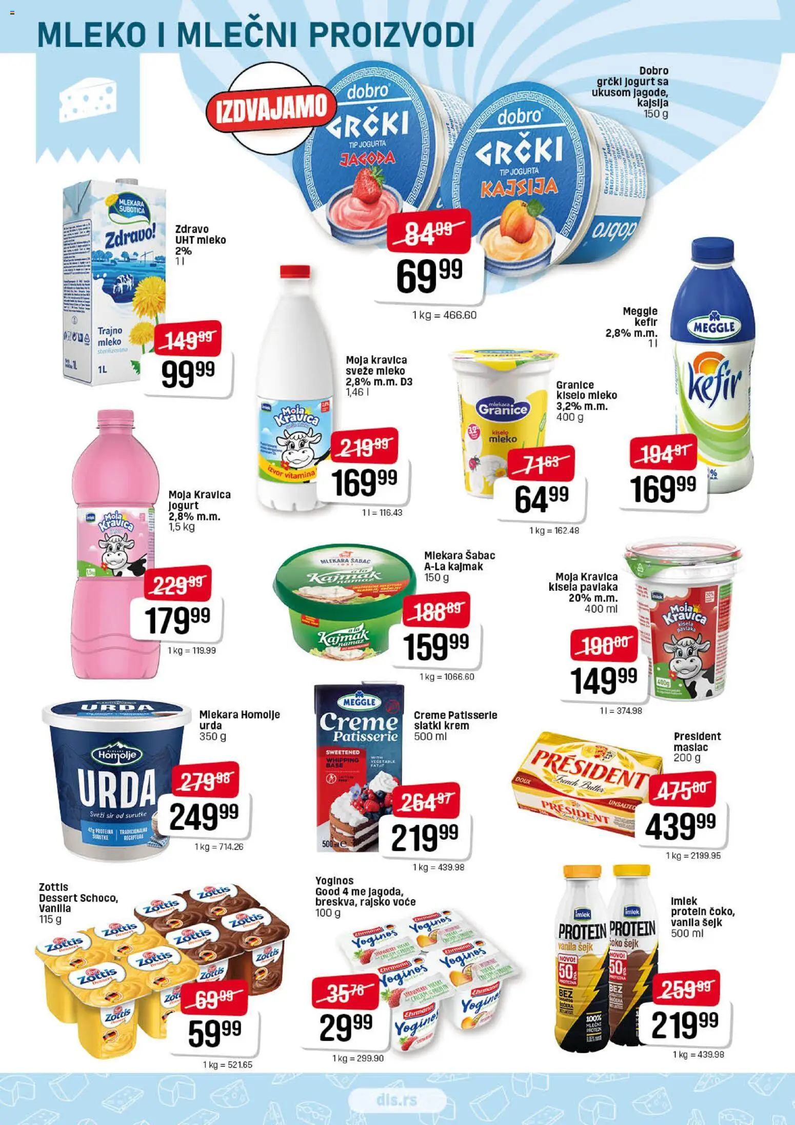 Super DIS katalog - važi od 20.11.2025 | Strana: 4 | Proizvode: Grčki jogurt, Moja kravica, Mleko, Sir
