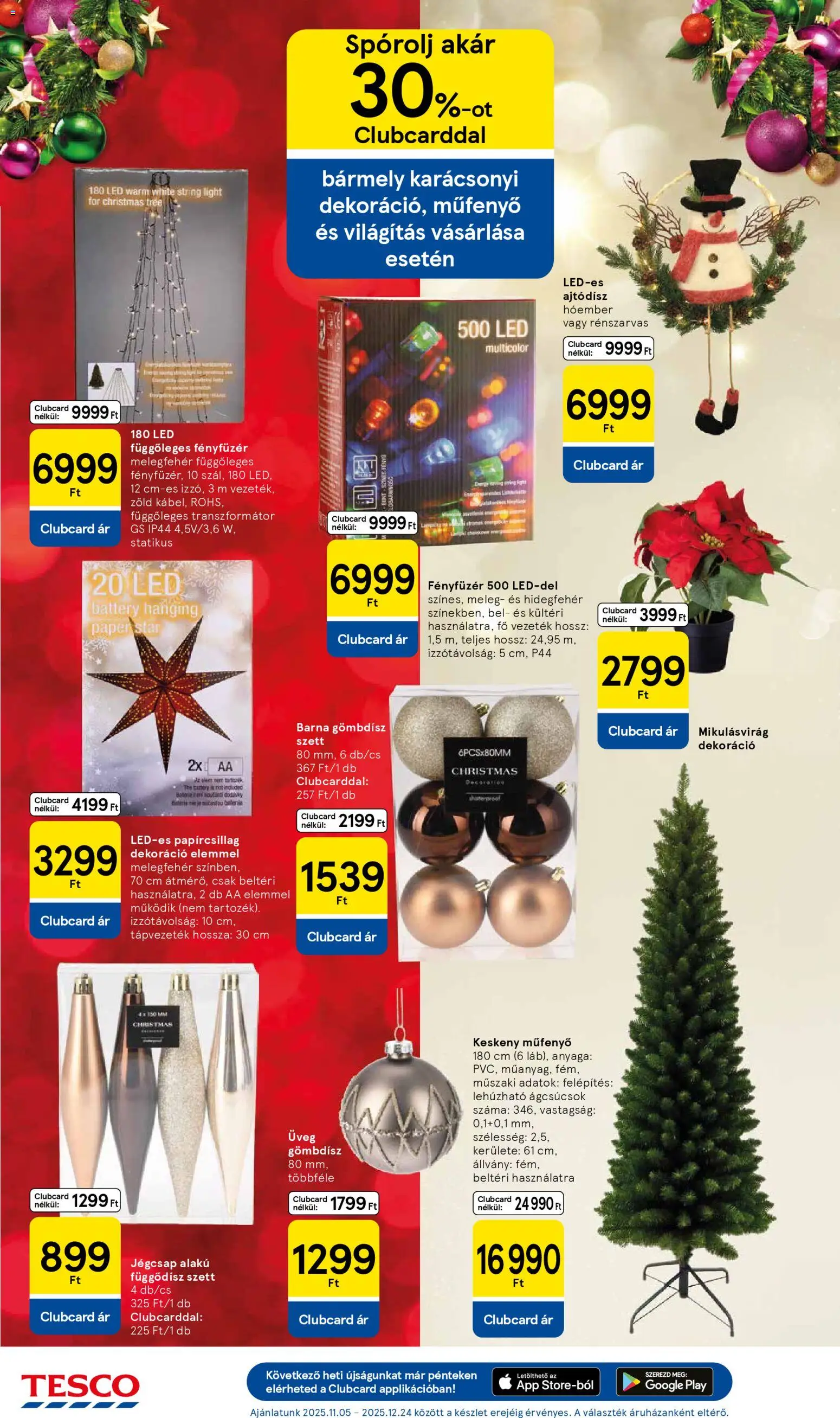 Tesco akciós ujság - amely érvényes a következő dátumtól: 20.11.2025 | Oldal: 14 | Termékek: Fényfüzér, Dekoráció